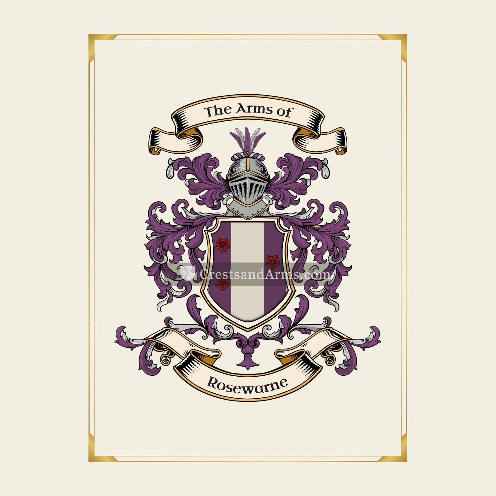 With gold border