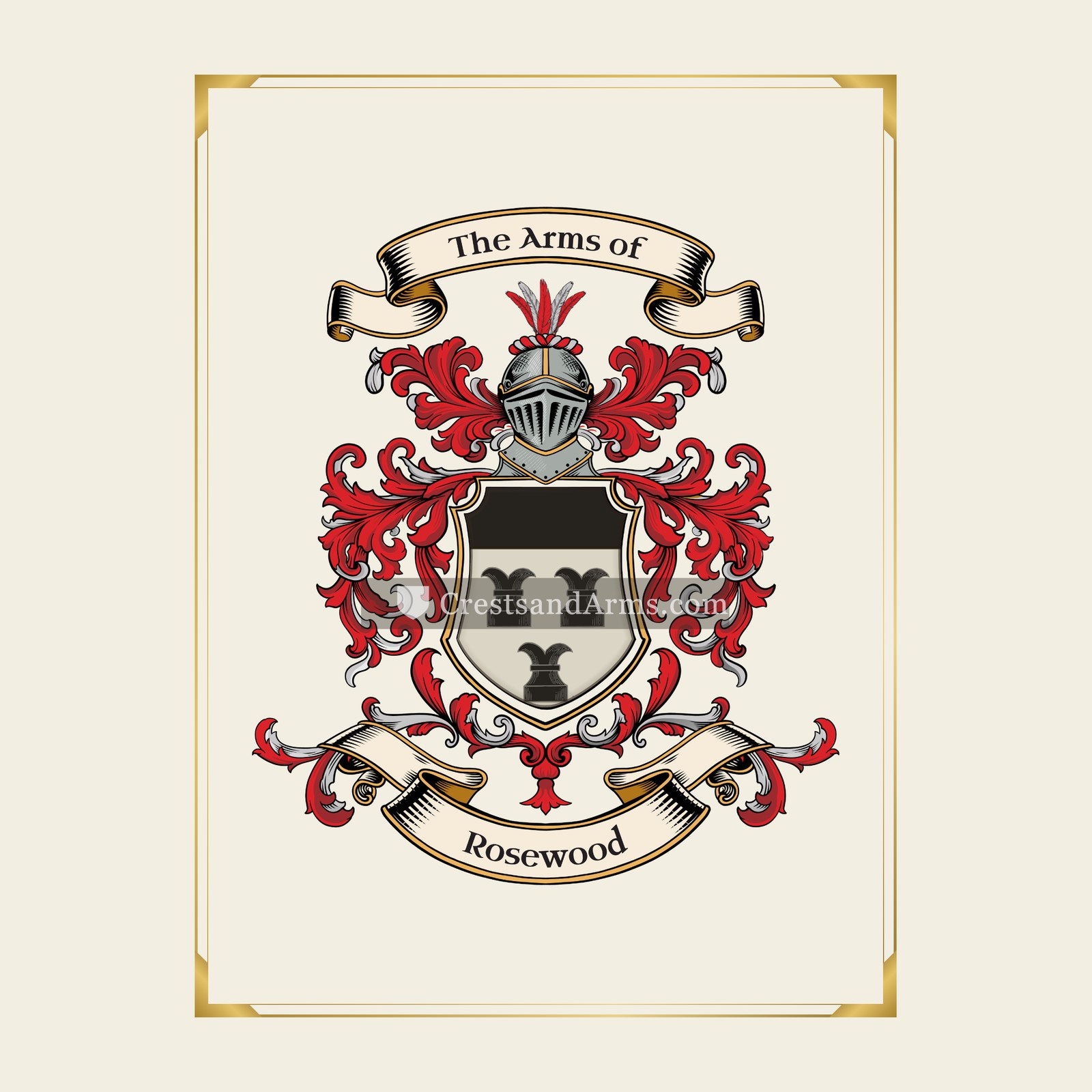 With gold border