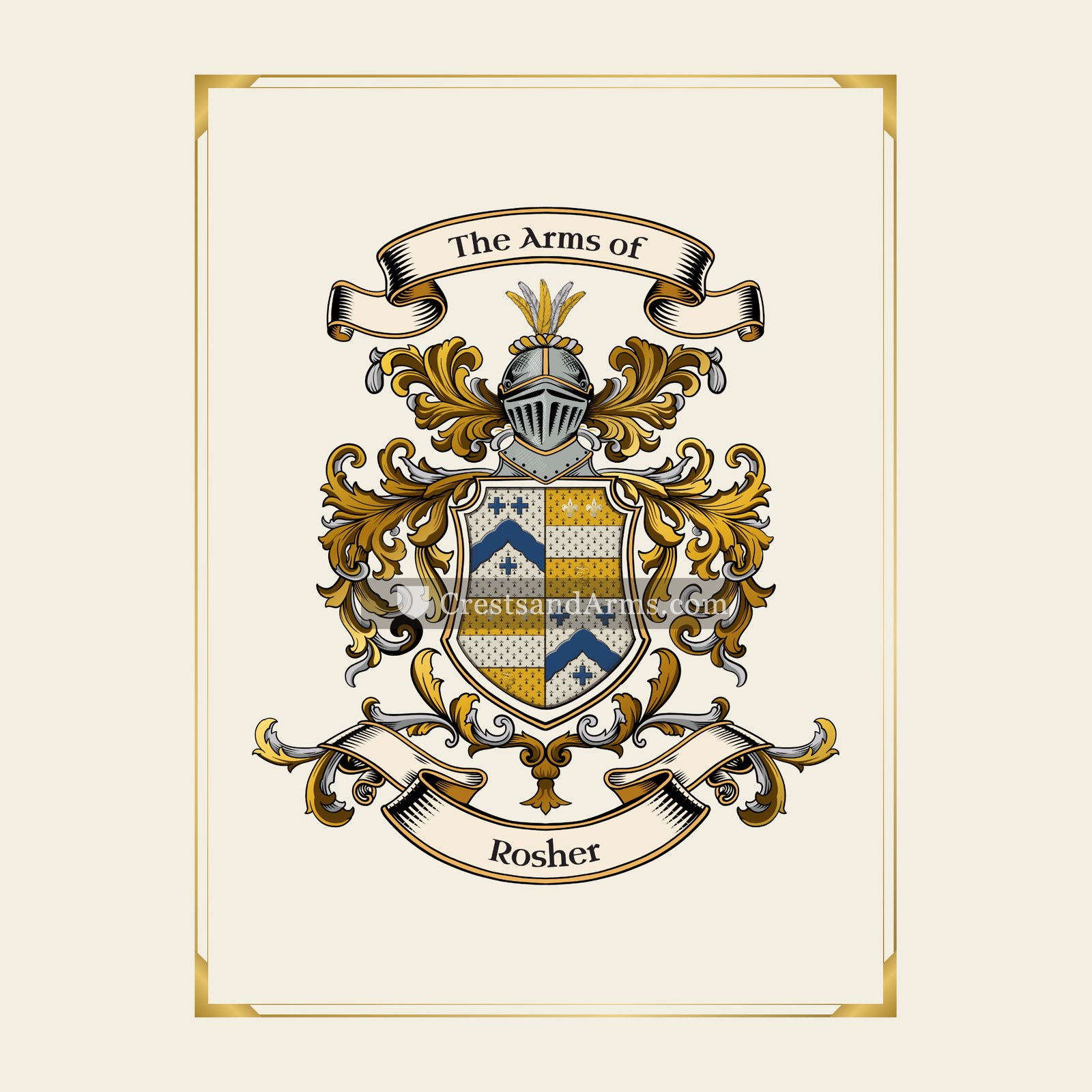 With gold border