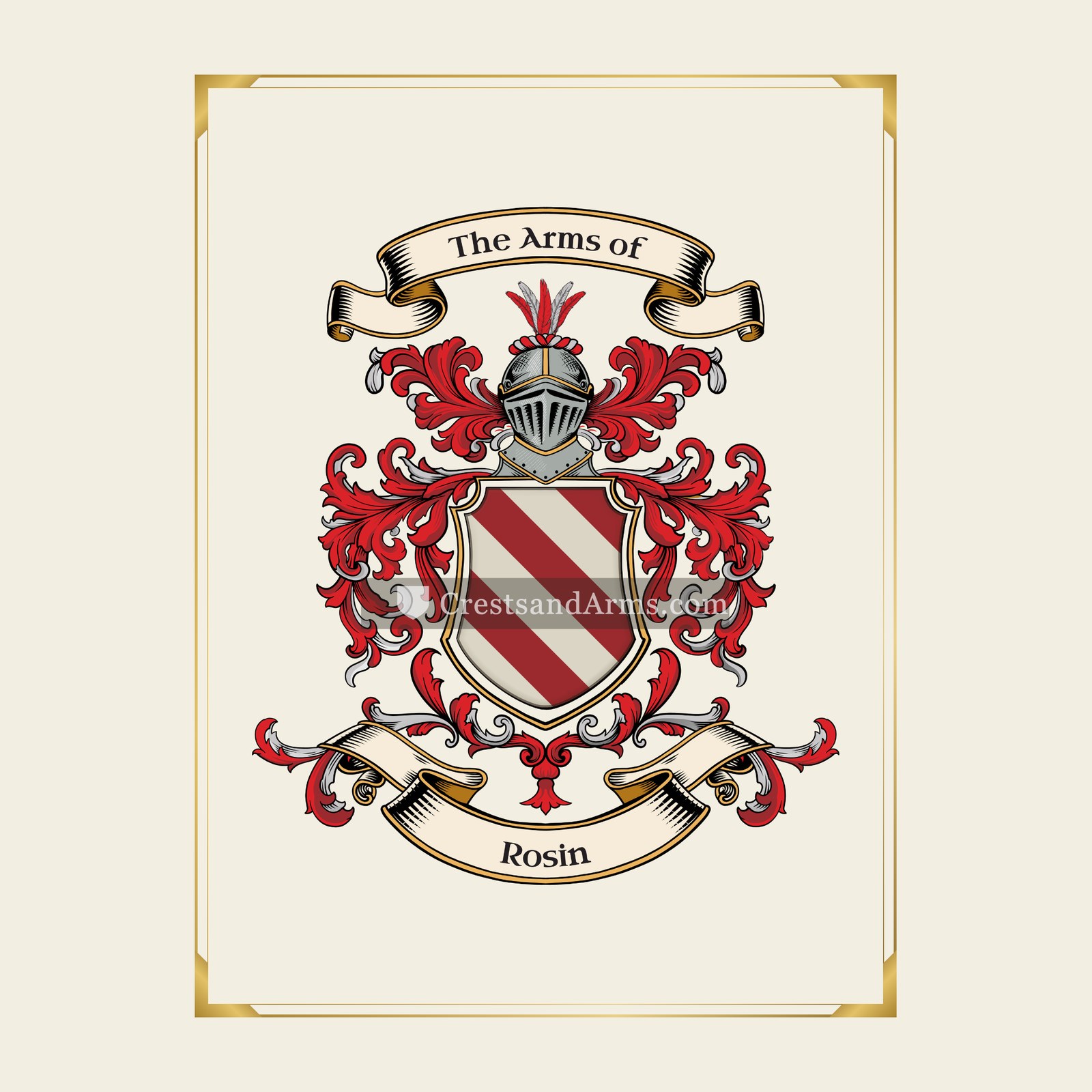 With gold border
