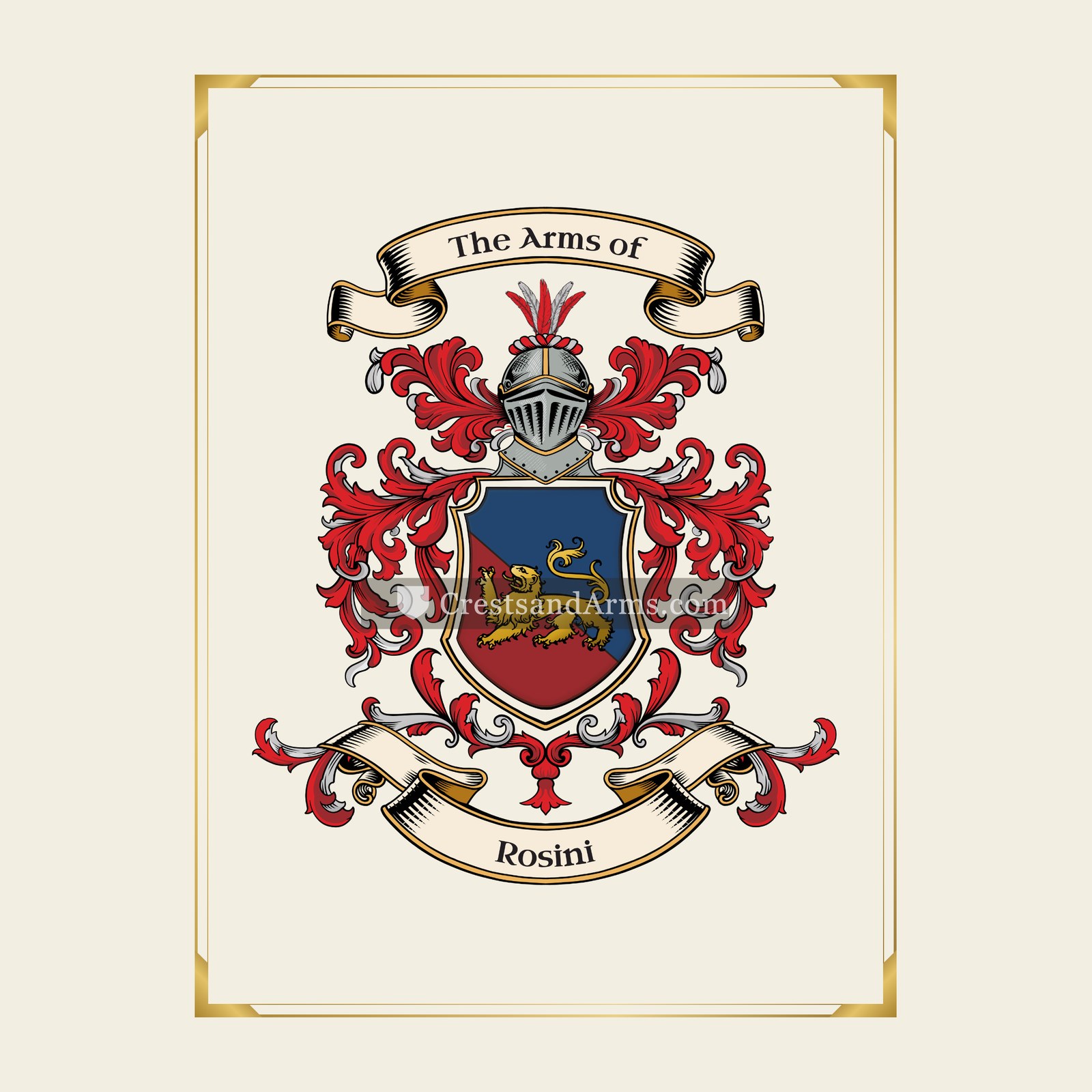 With gold border