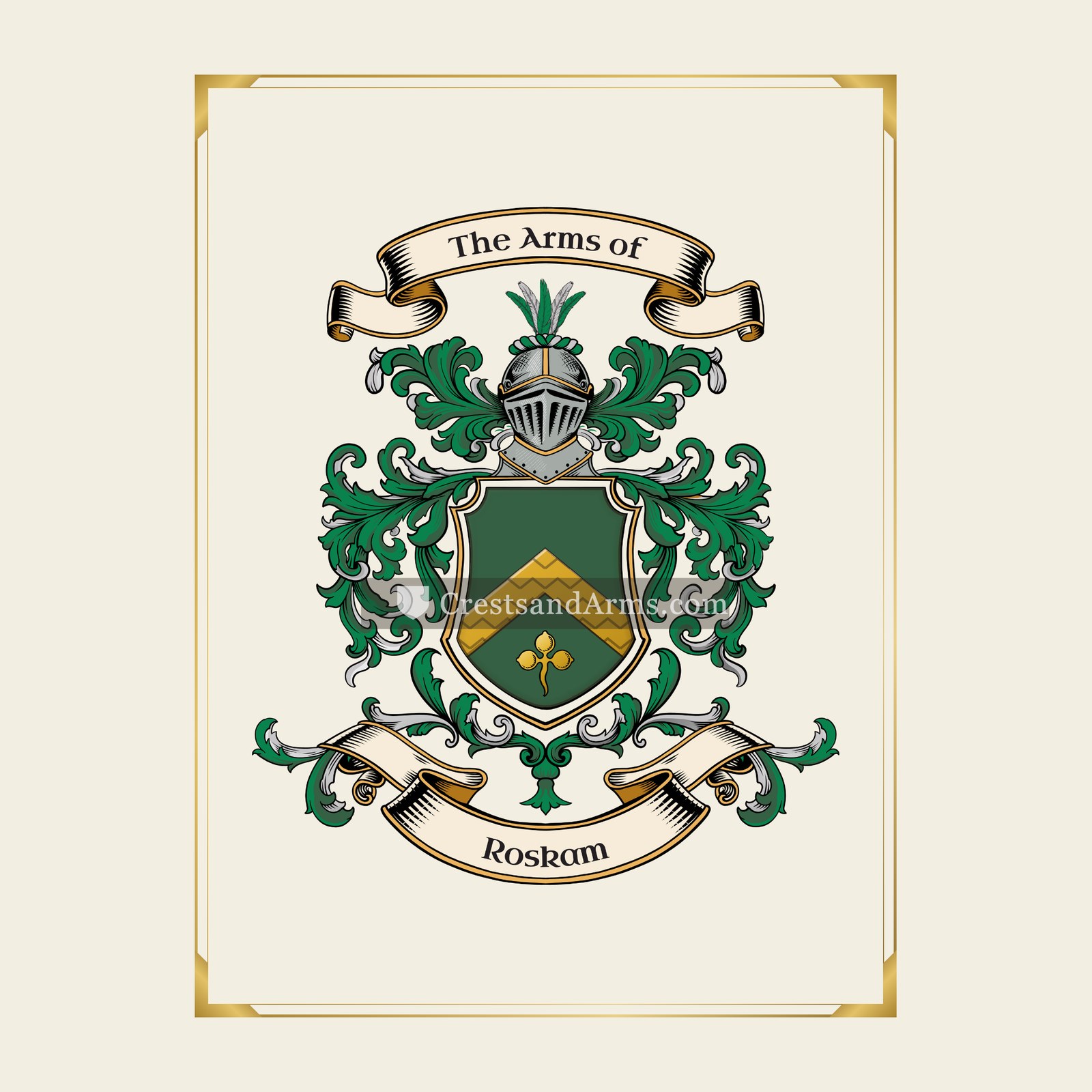 With gold border