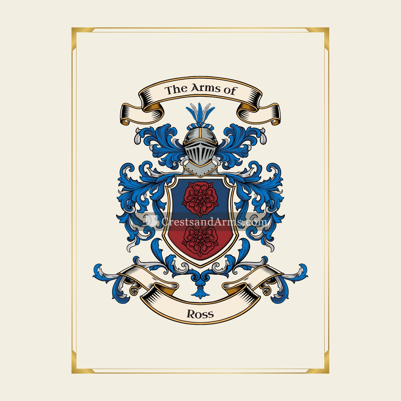 With gold border