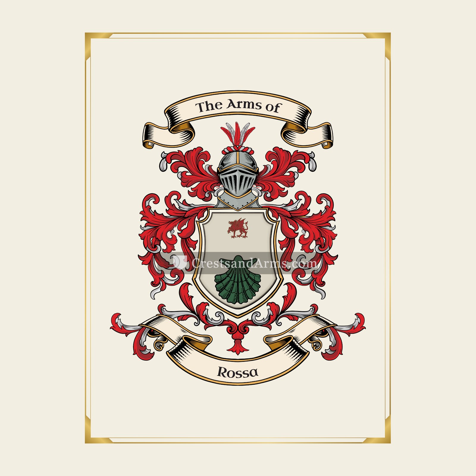 With gold border