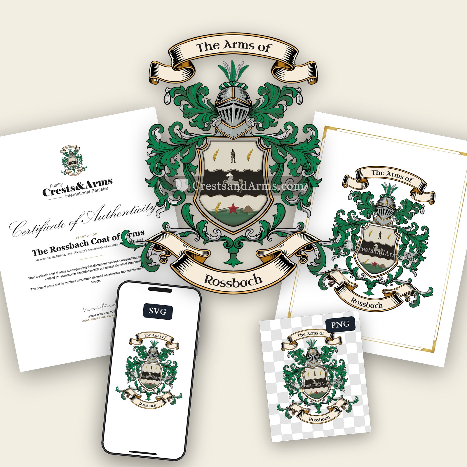 The Rossbach arms on the coat of arms — digital pack