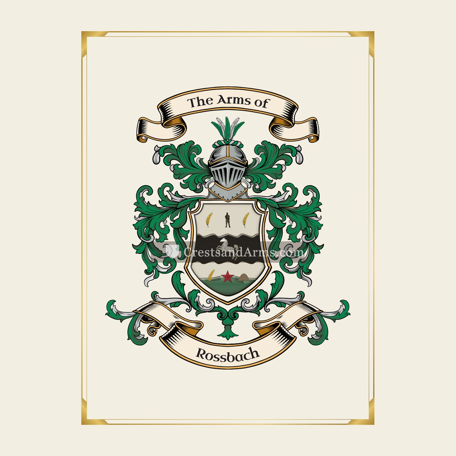 With gold border