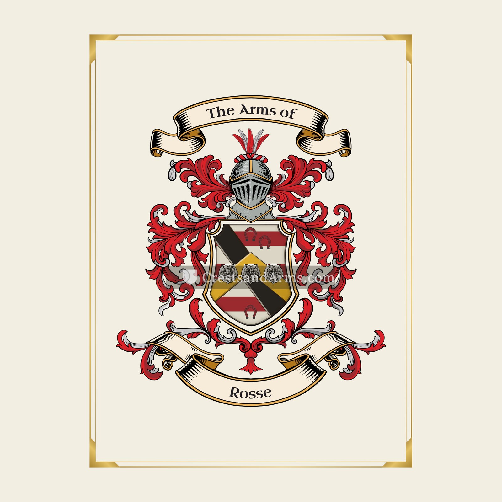 With gold border