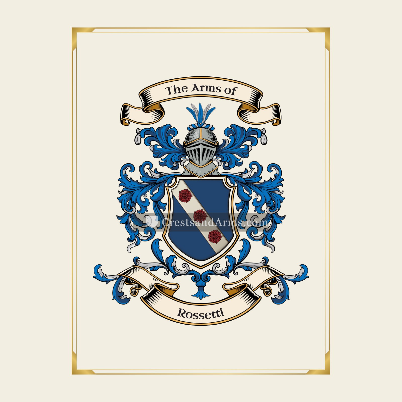 With gold border