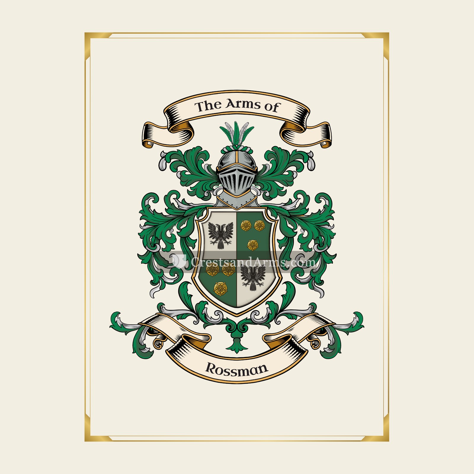 With gold border