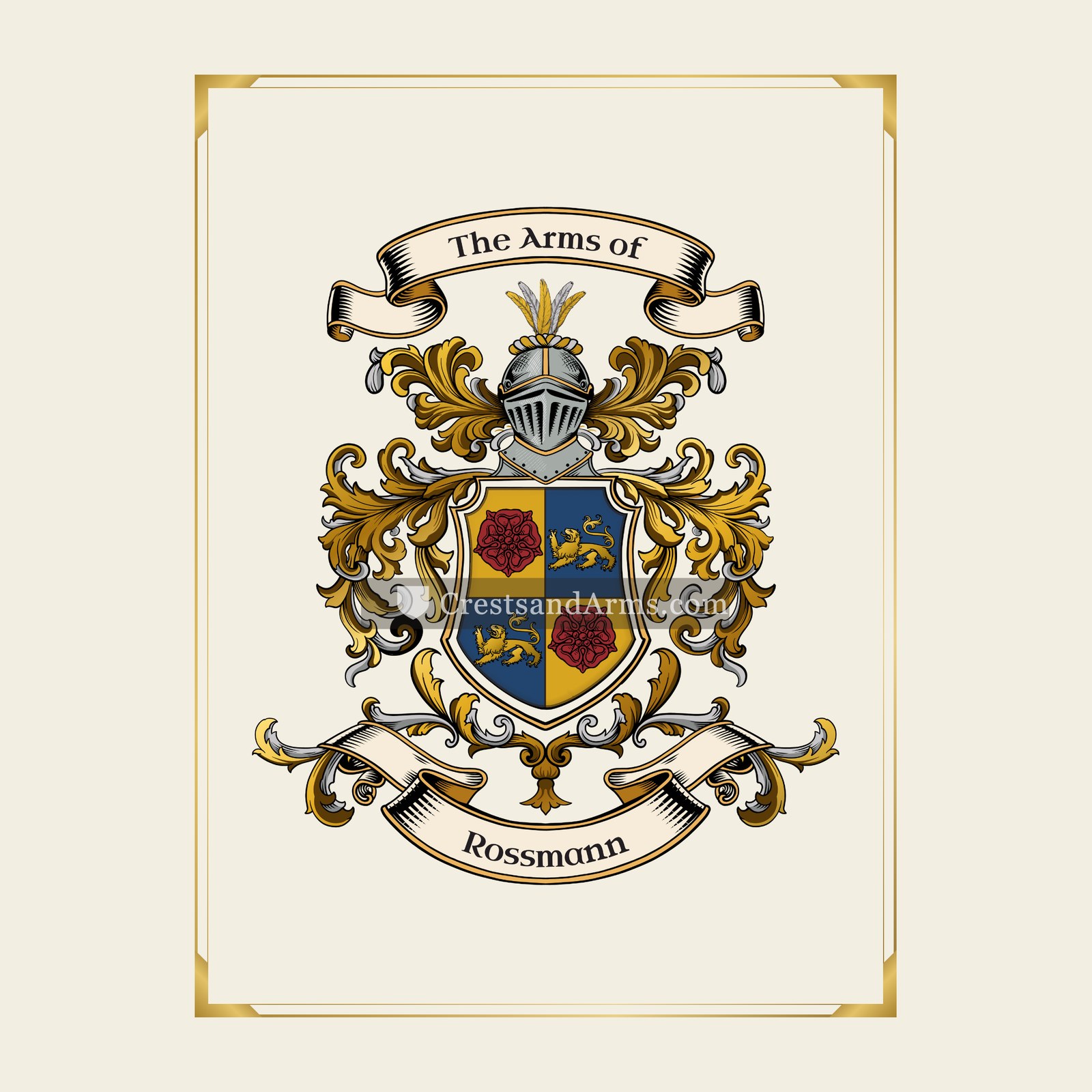 With gold border