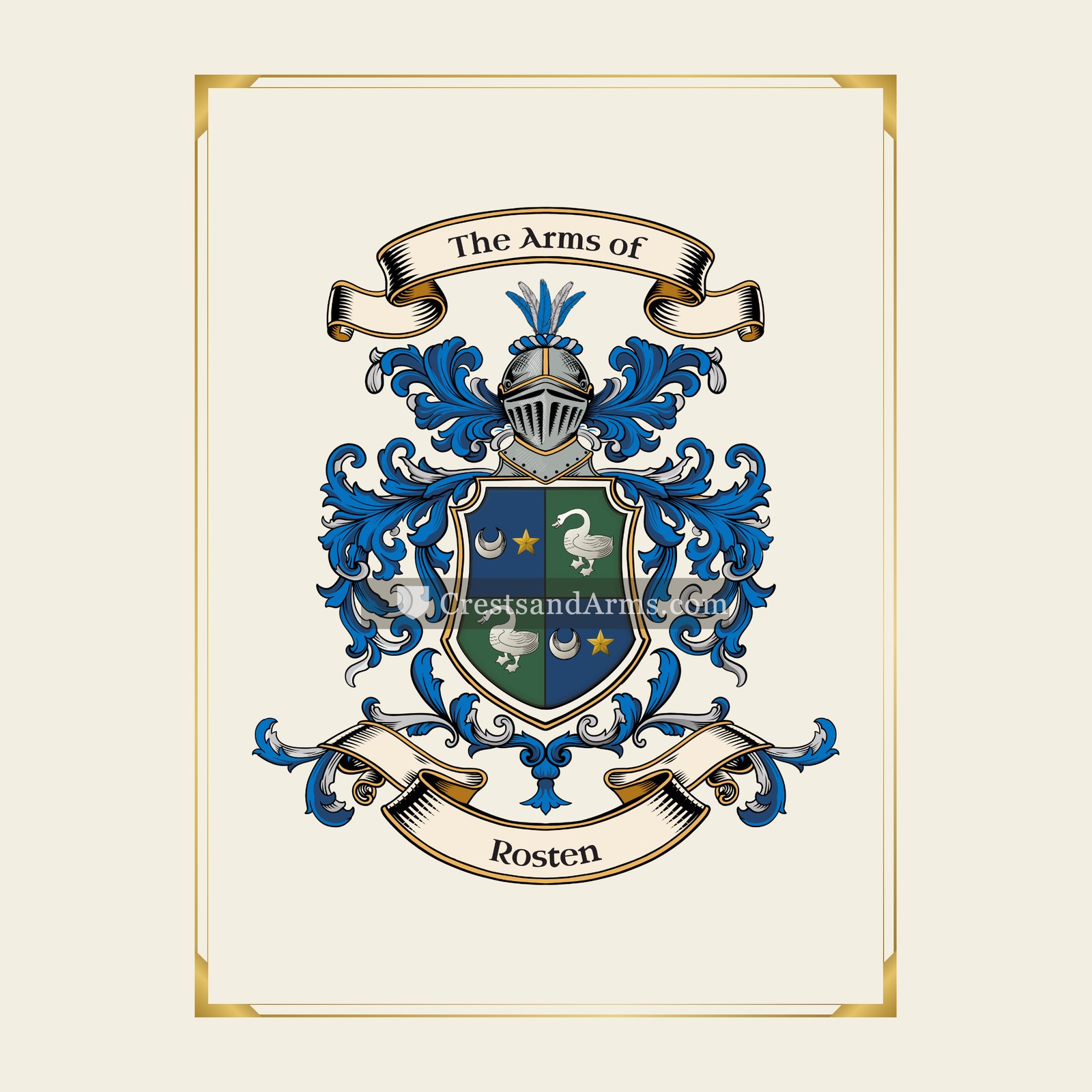 With gold border