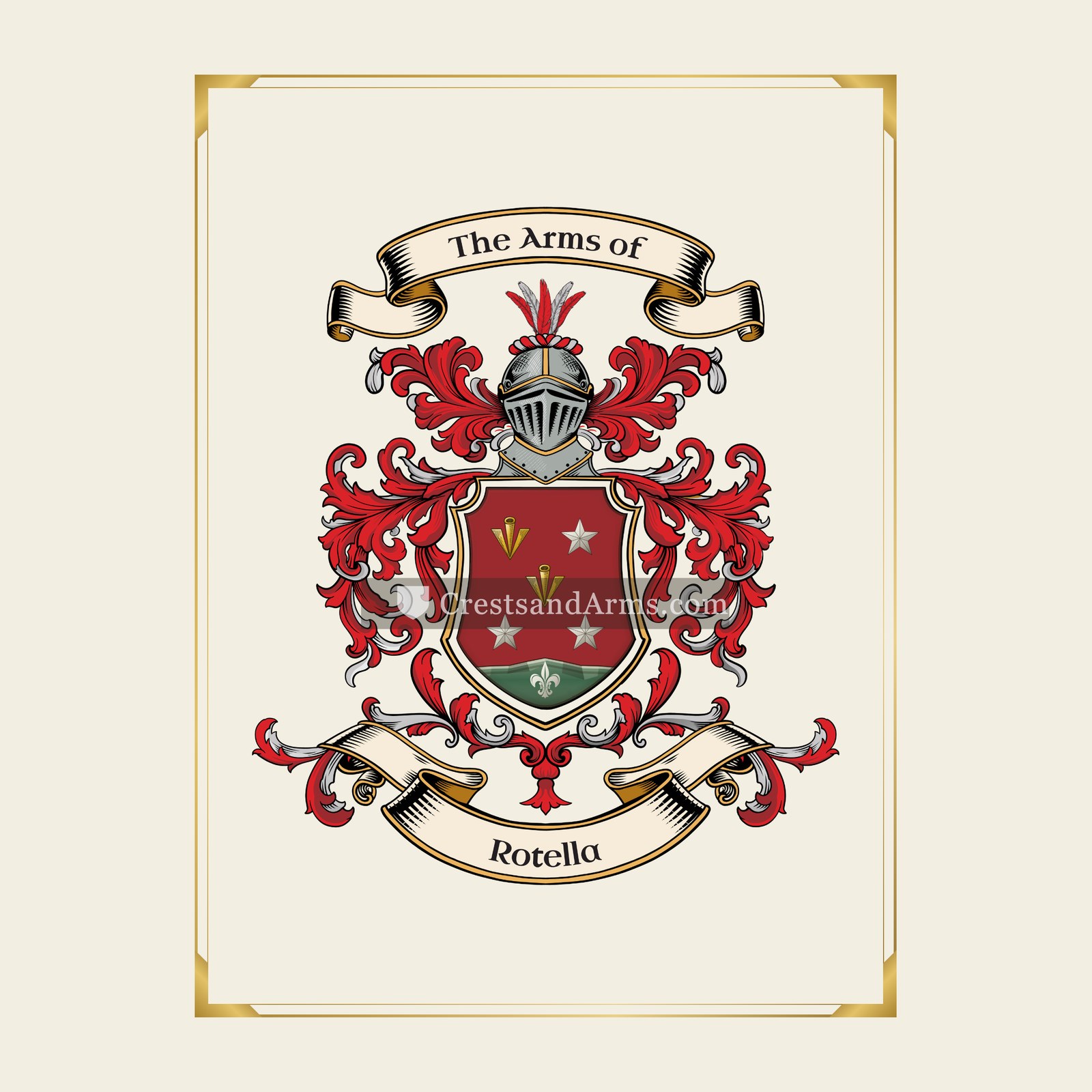 With gold border