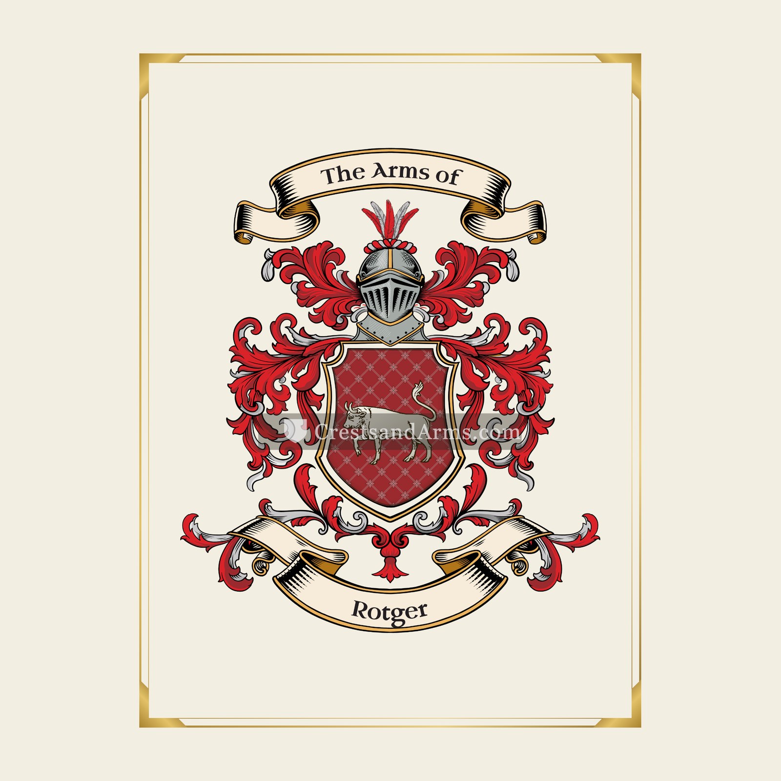 With gold border