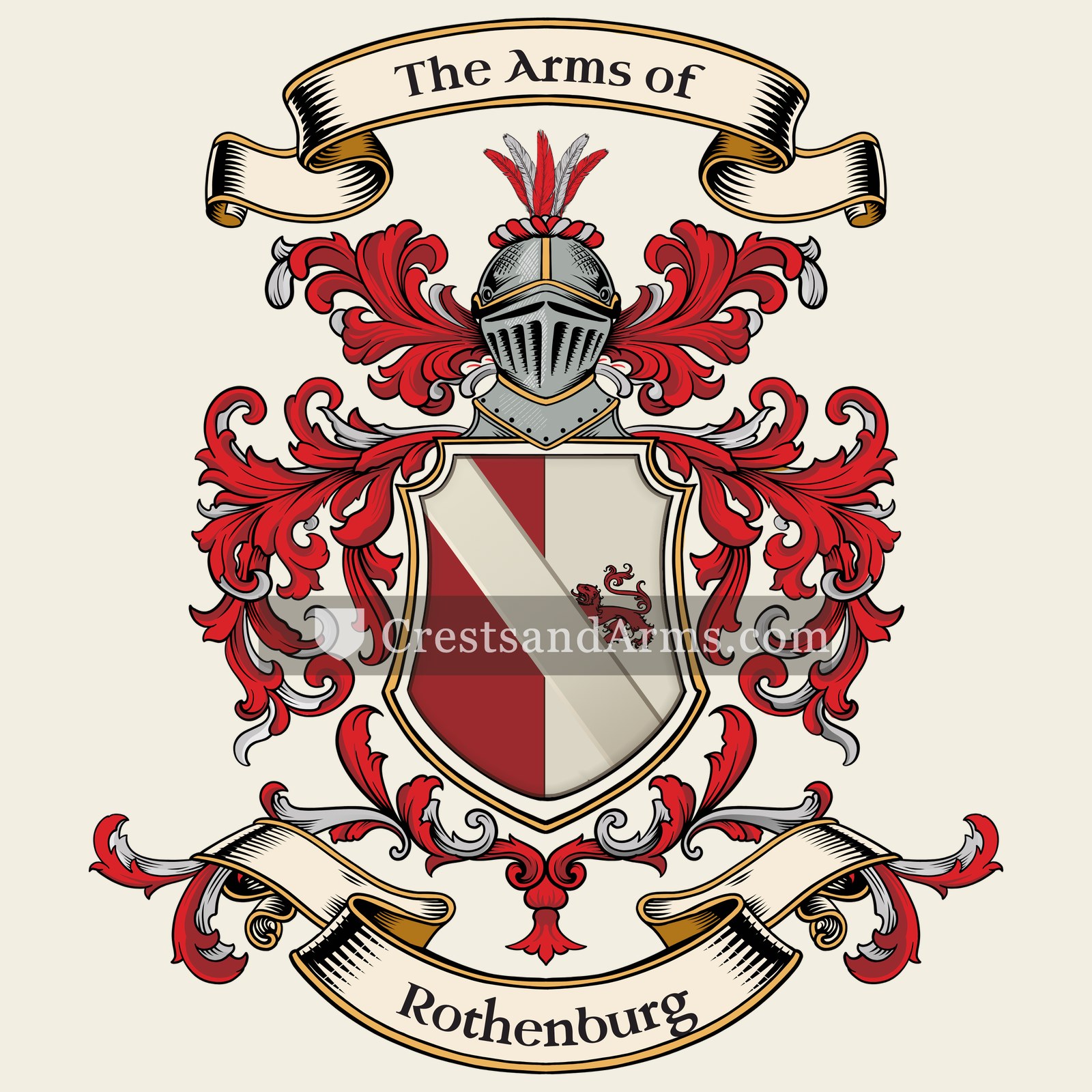 The Rothenburg coat of arms, drawn from the recorded blazon