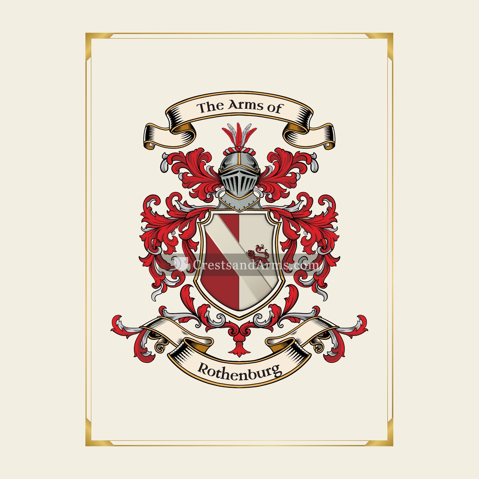 With gold border