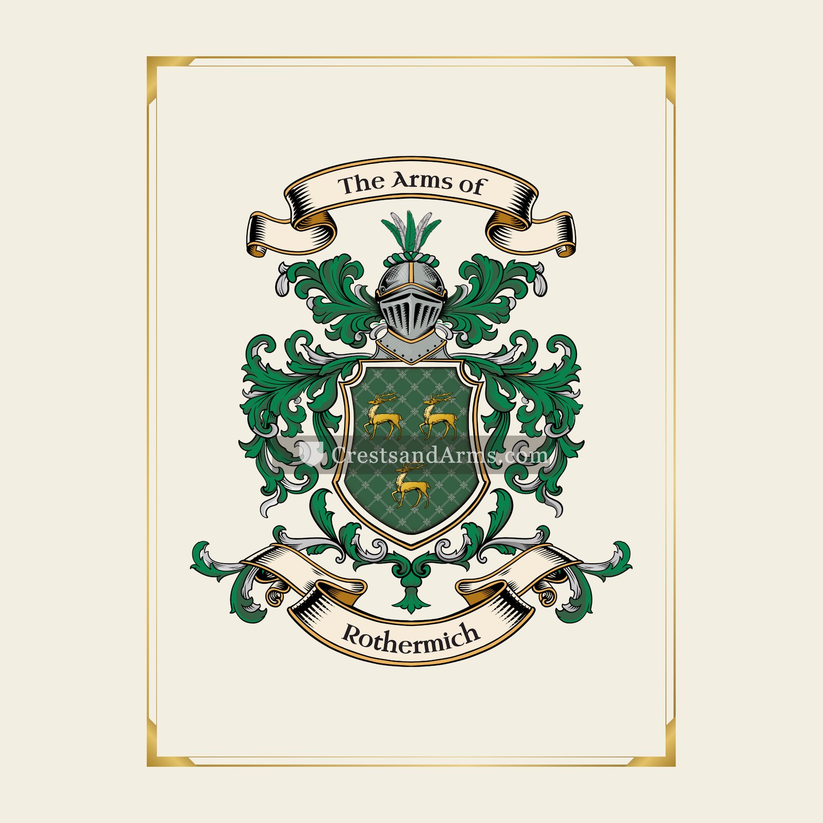 With gold border
