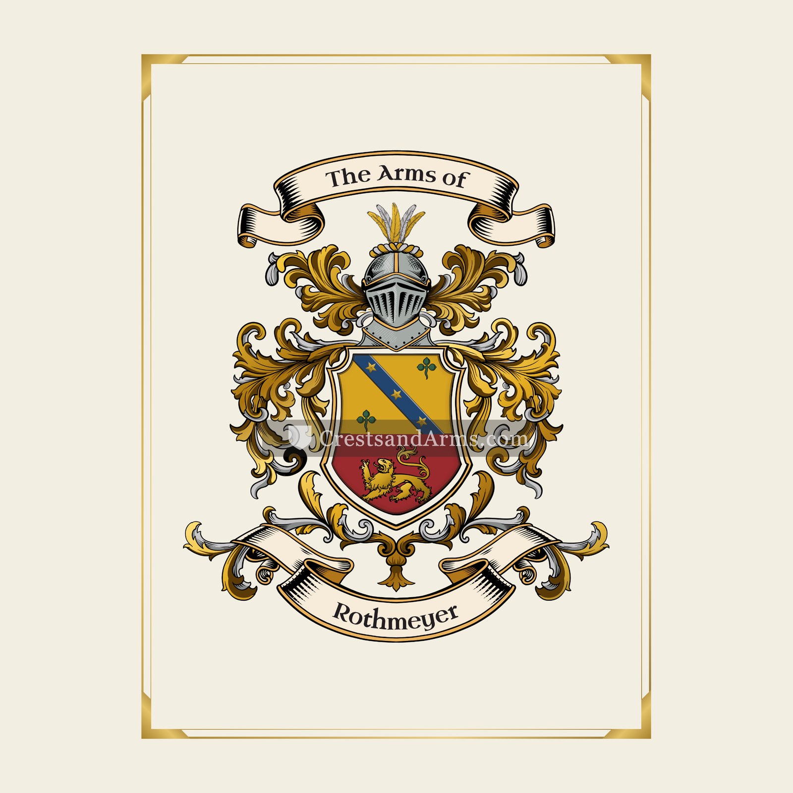 With gold border
