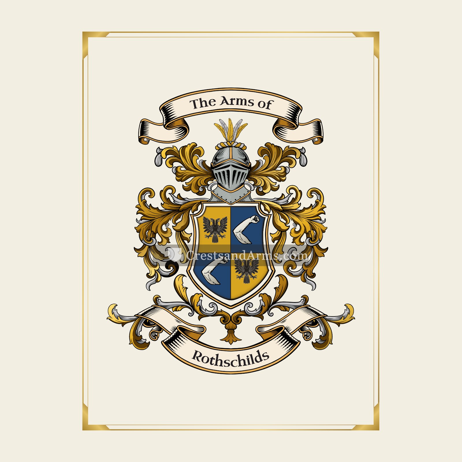 With gold border