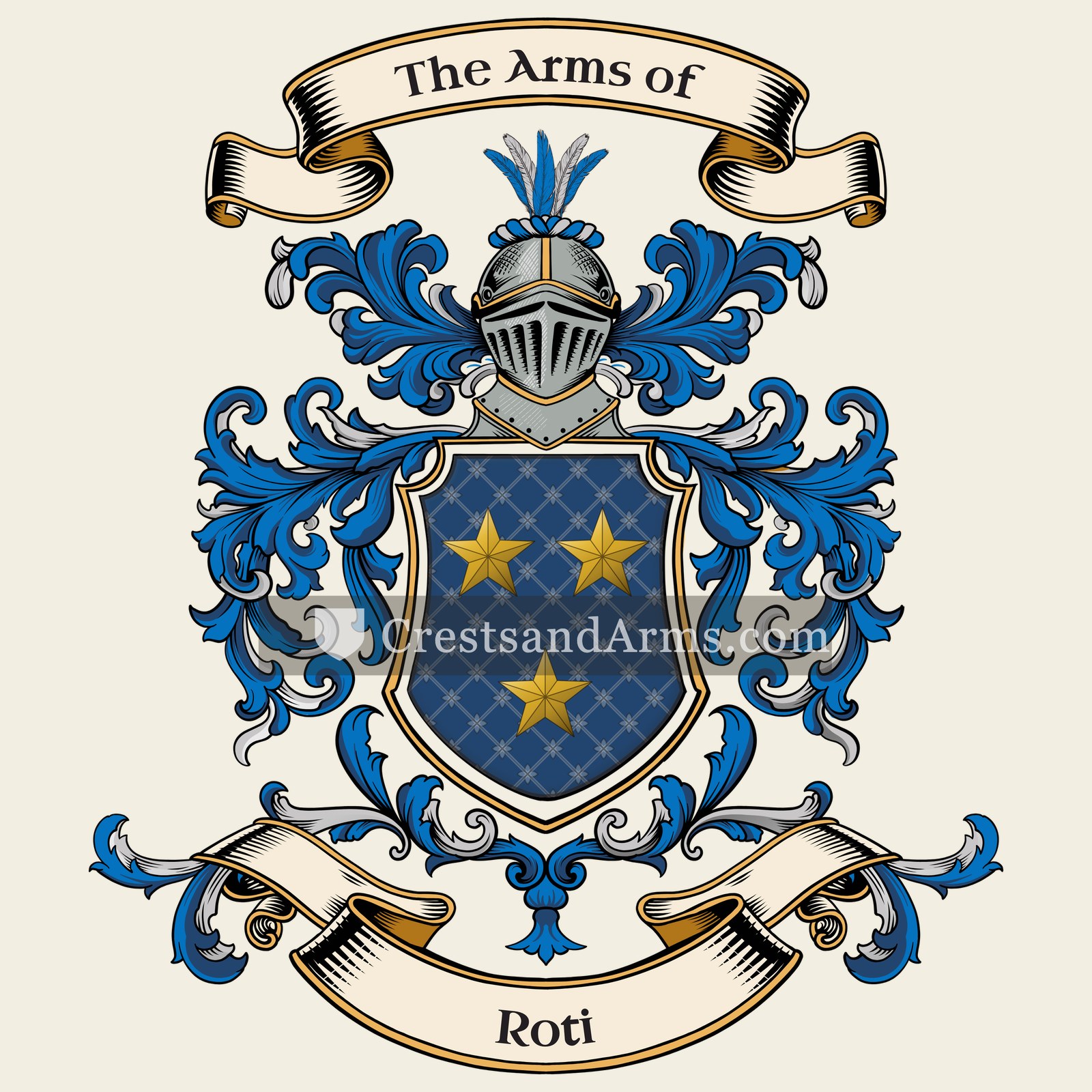 The Roti coat of arms, drawn from the recorded blazon