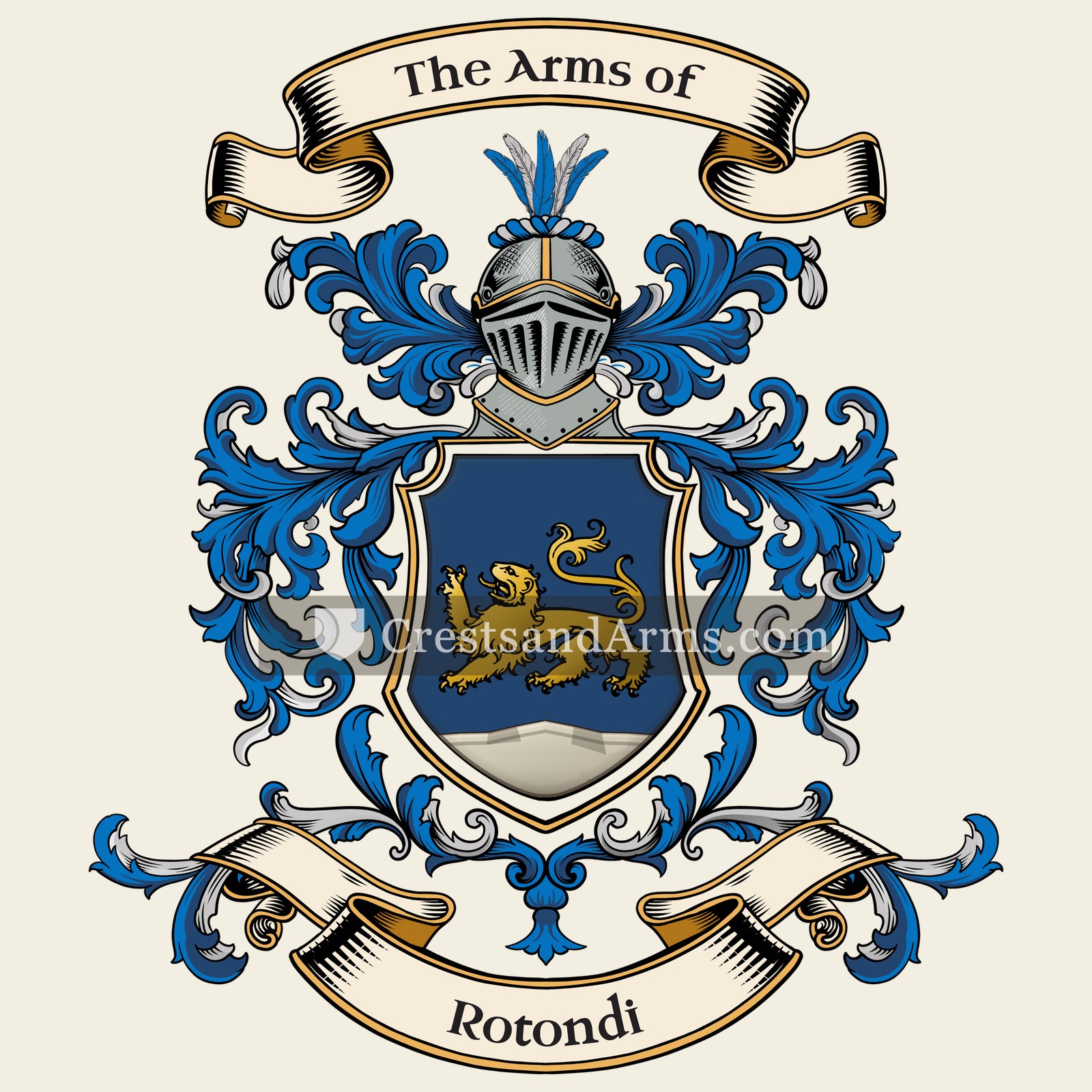 The Rotondi coat of arms, drawn from the recorded blazon