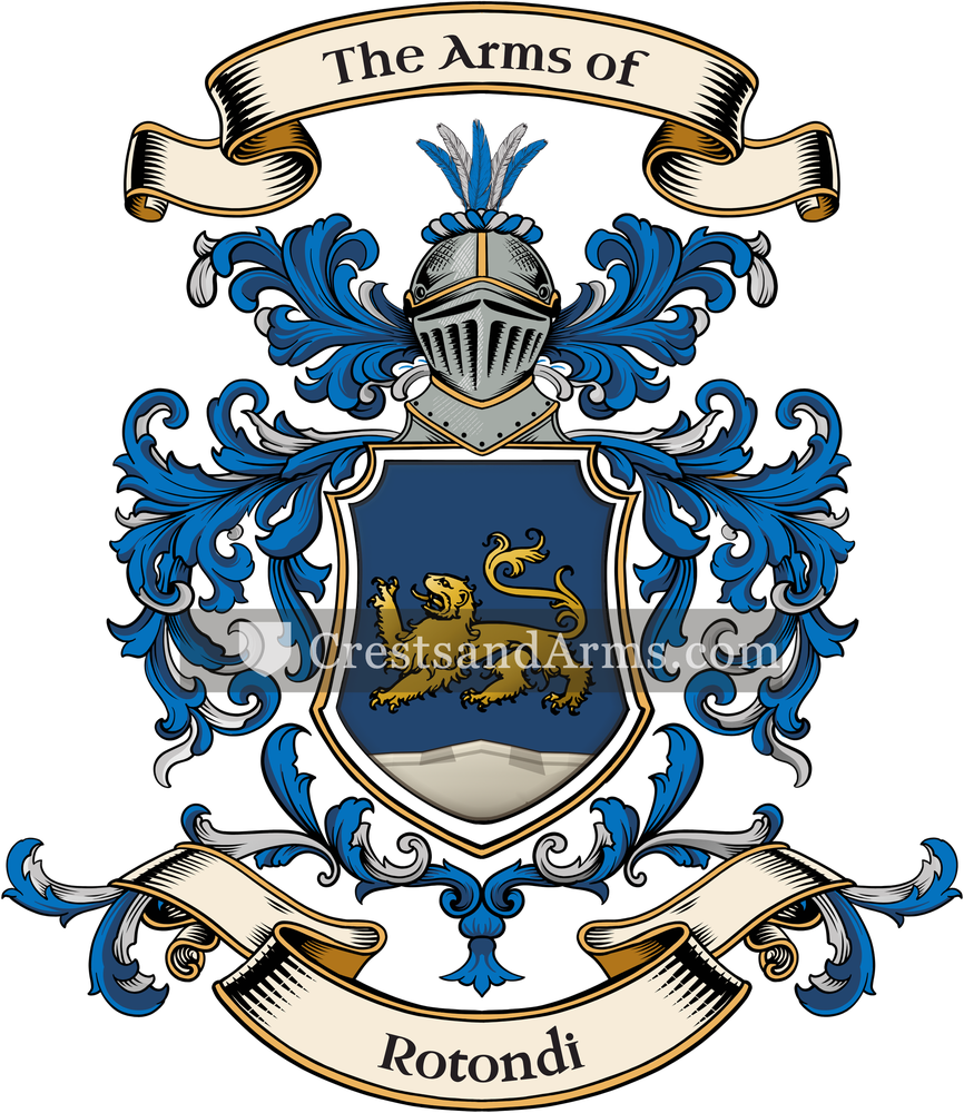 The Rotondi coat of arms, drawn from the recorded blazon