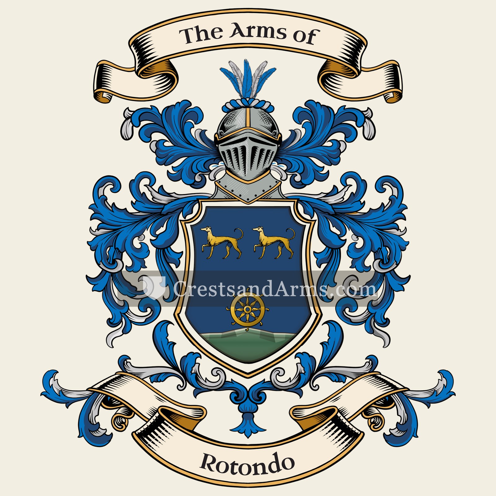 The Rotondo coat of arms, drawn from the recorded blazon