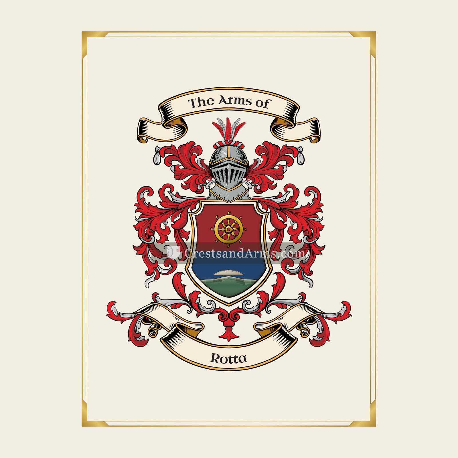 With gold border