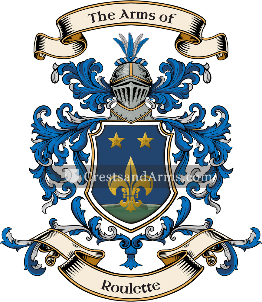 The Roulette coat of arms, drawn from the recorded blazon