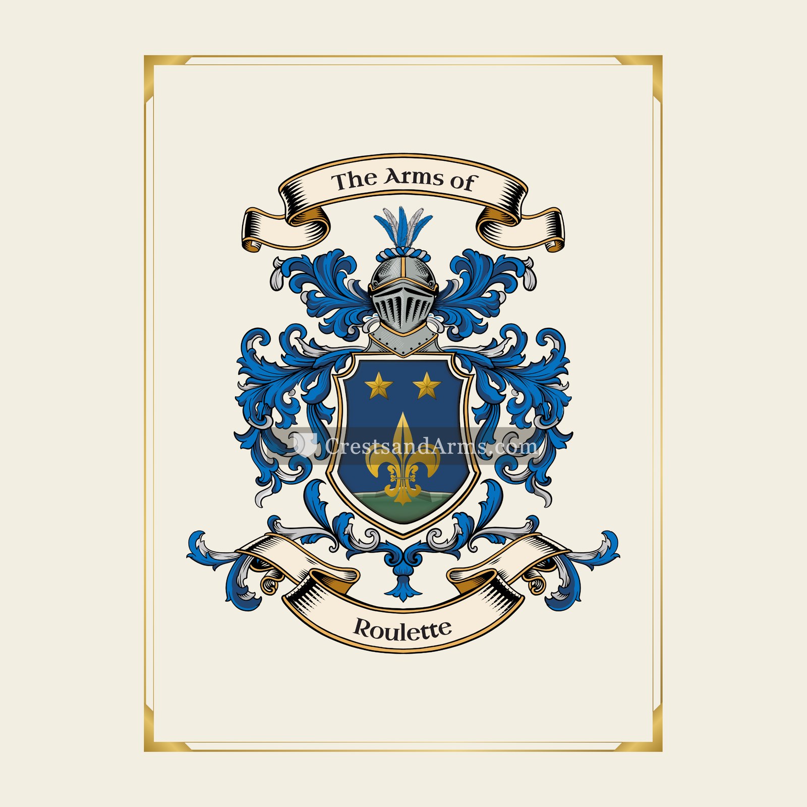 With gold border