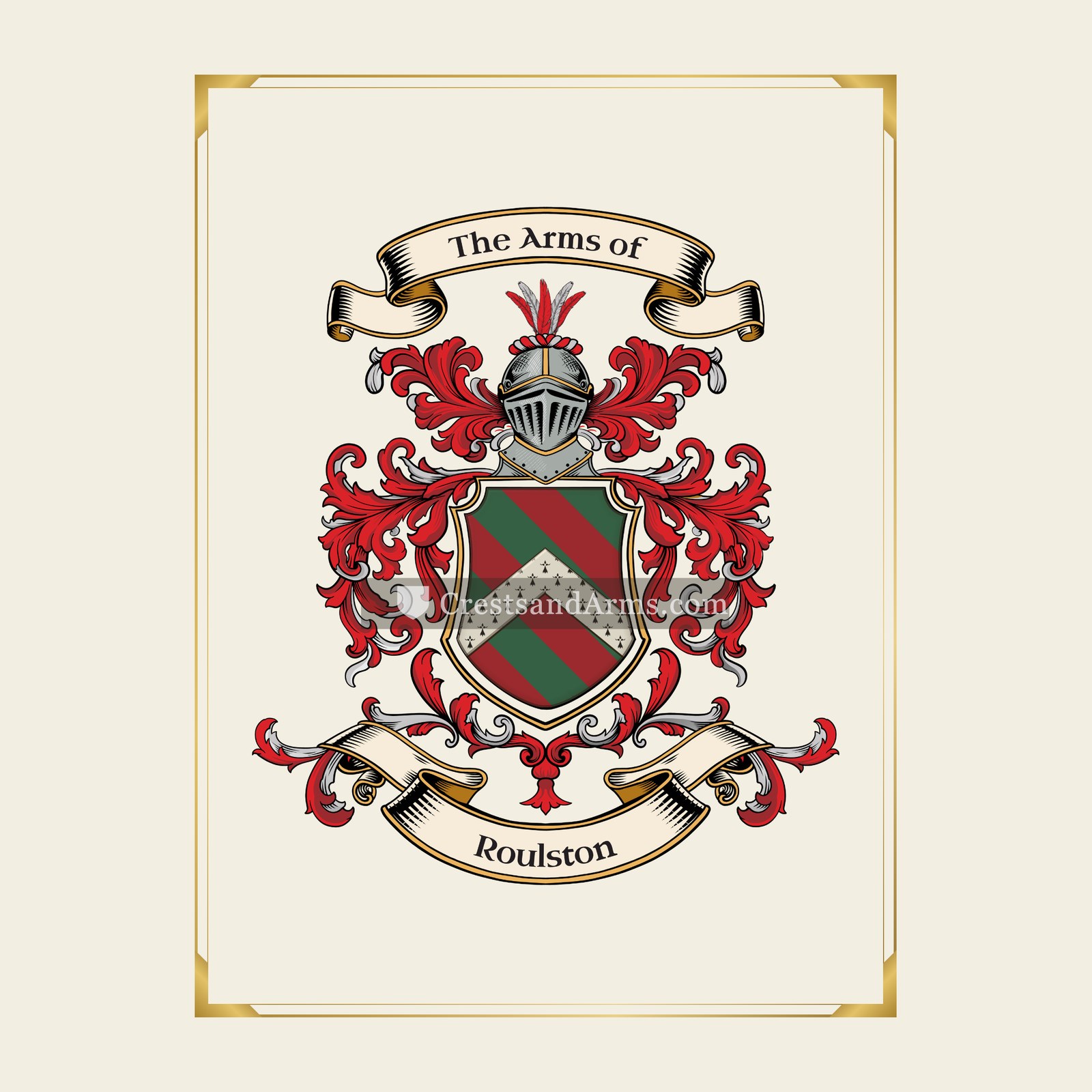 With gold border