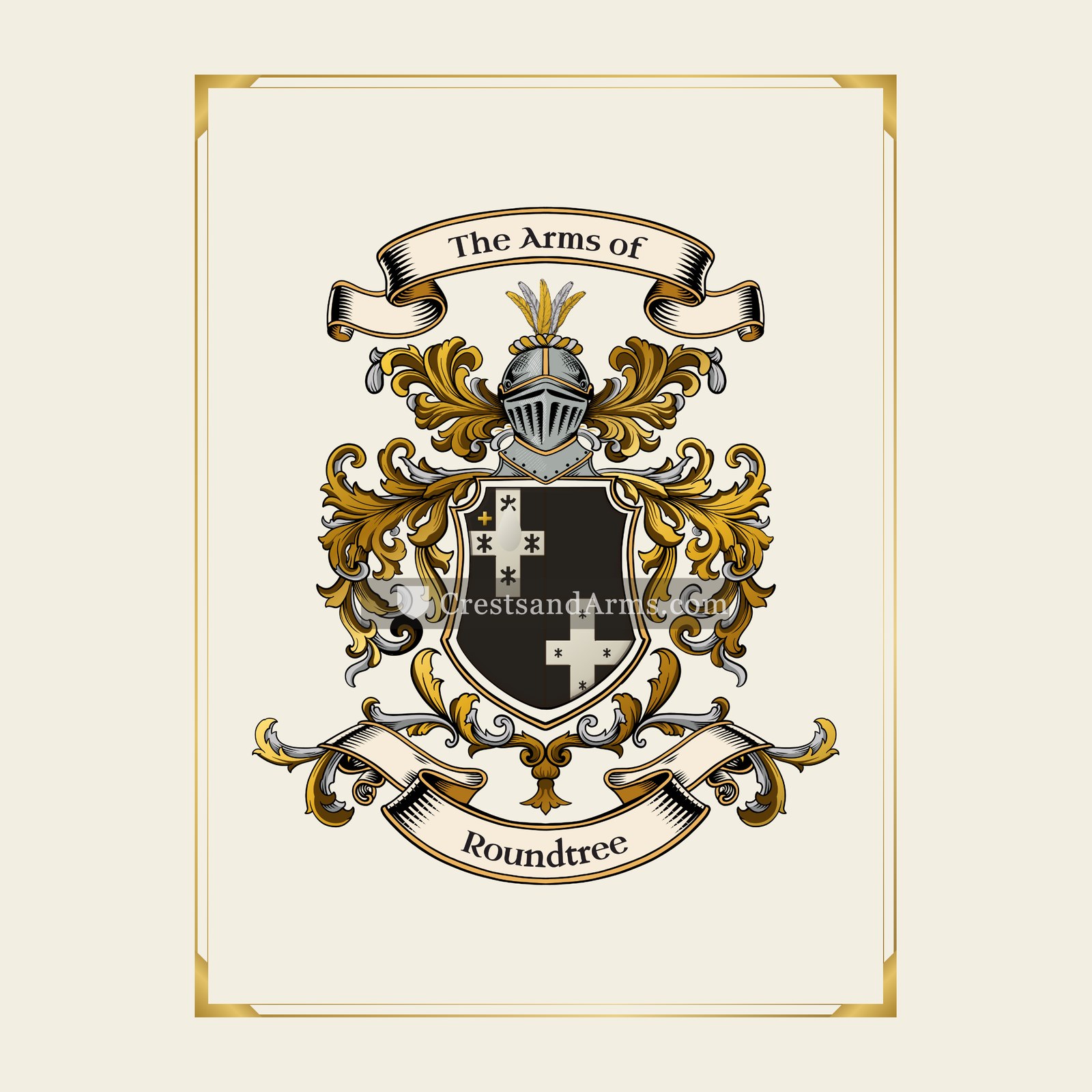 With gold border