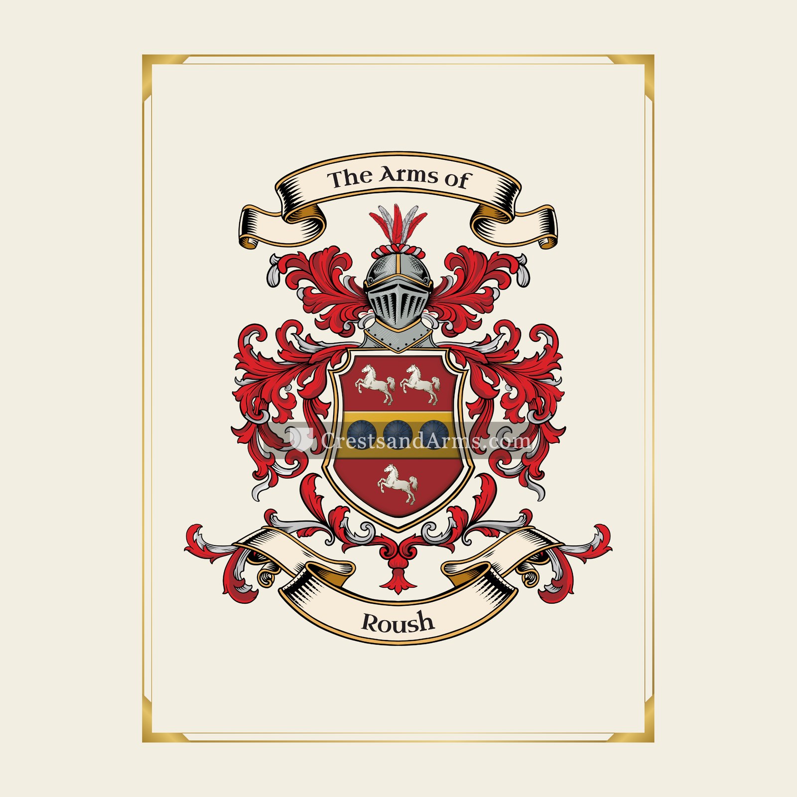 With gold border