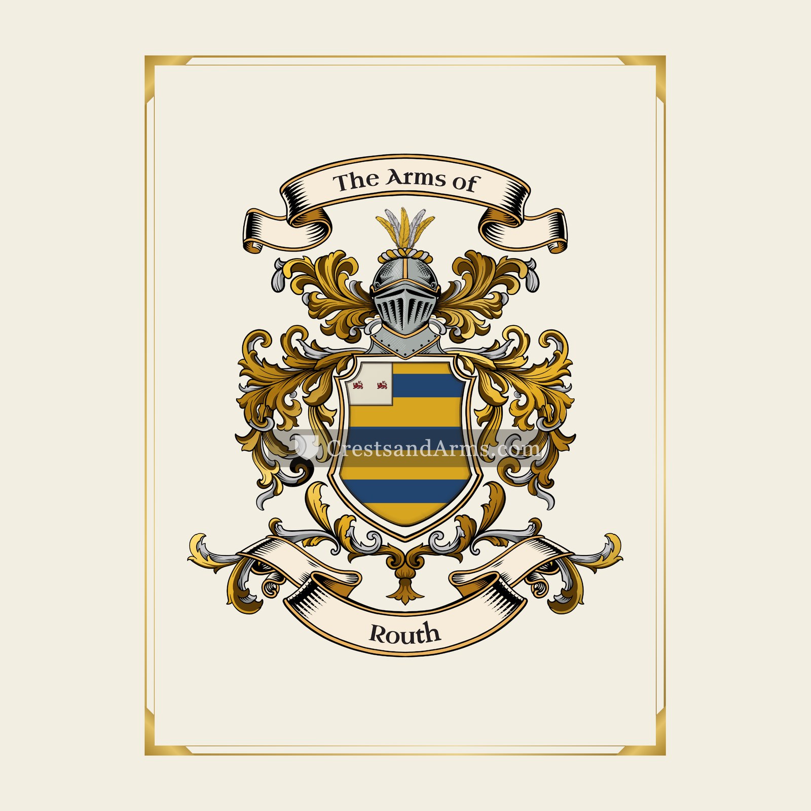 With gold border