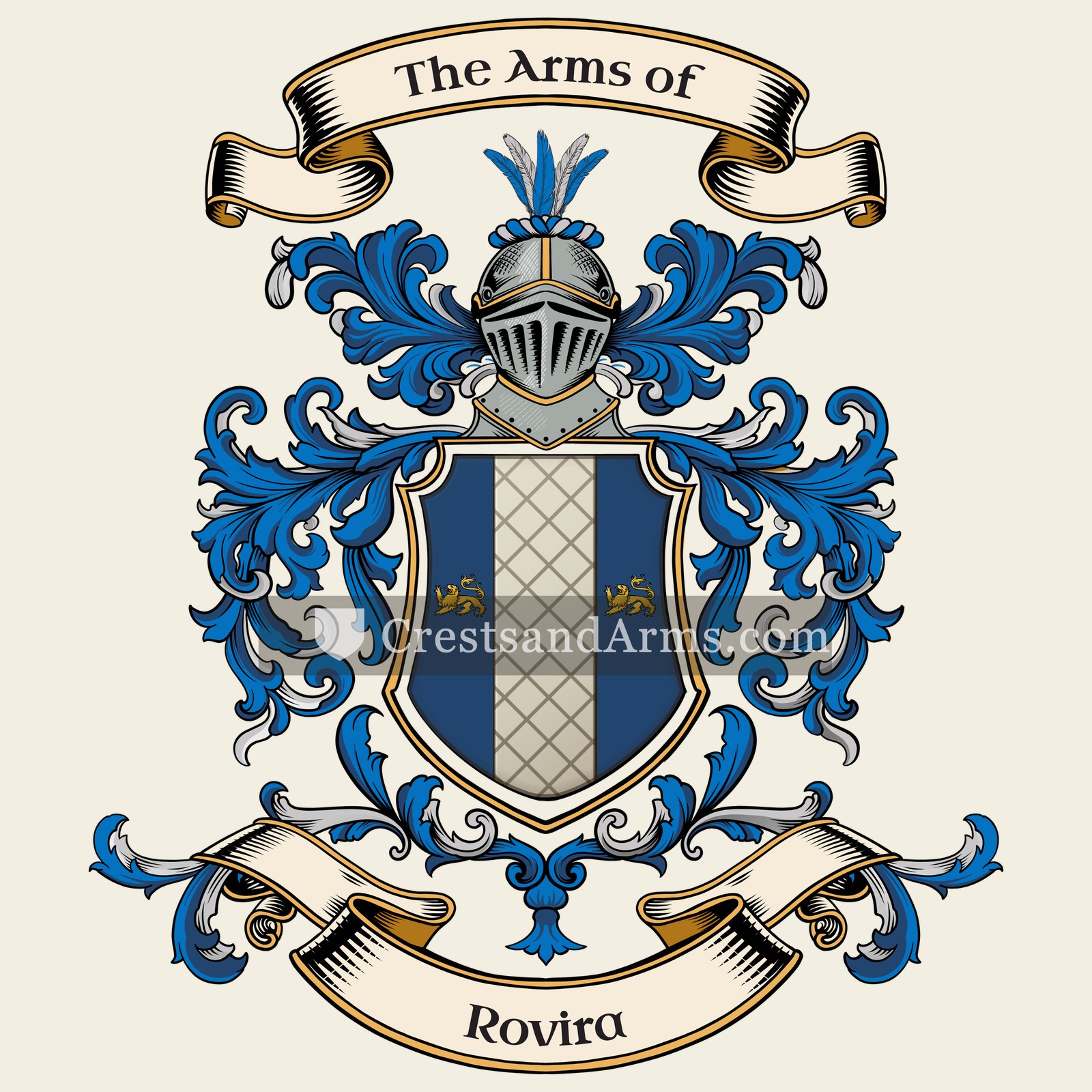 The Rovira coat of arms, drawn from the recorded blazon