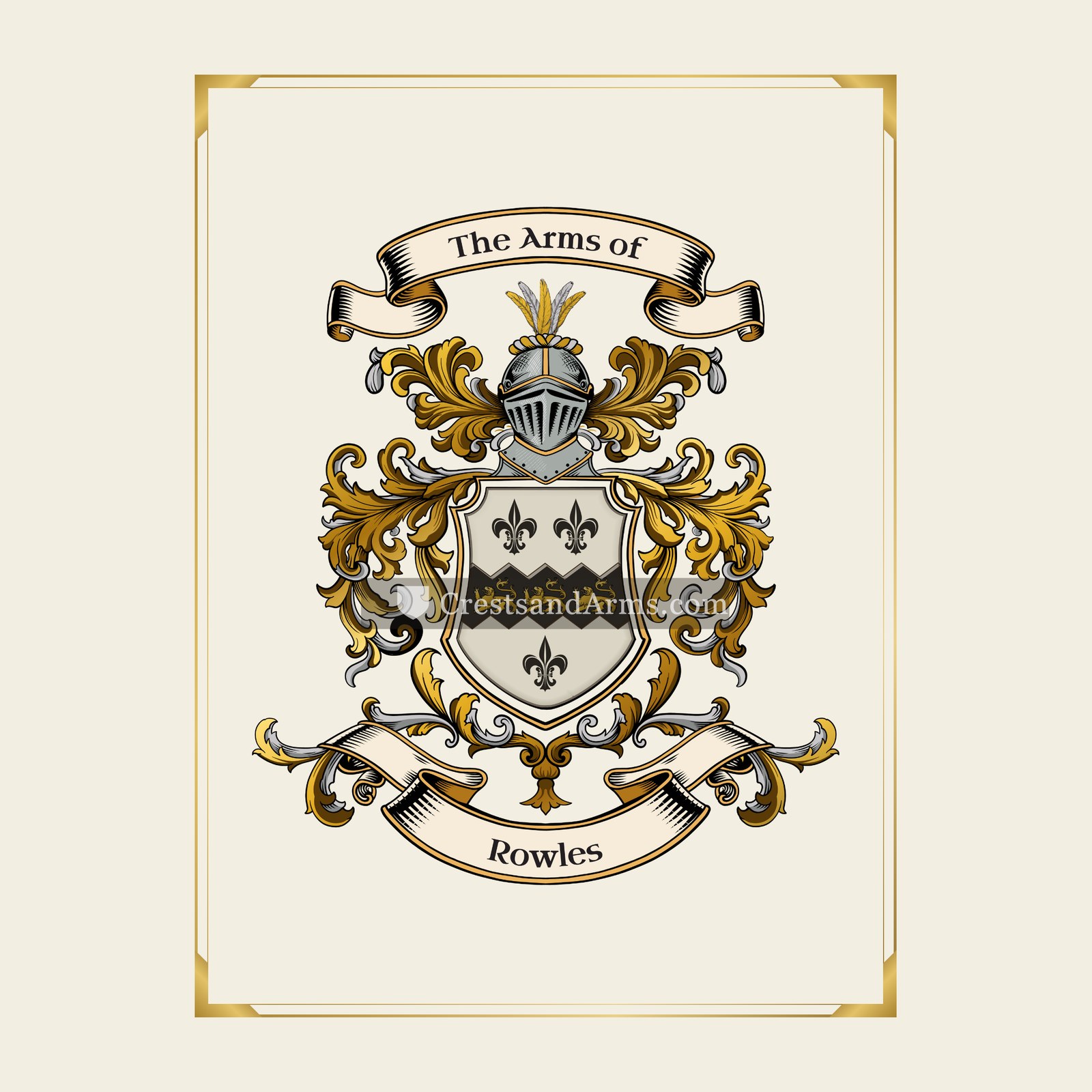 With gold border