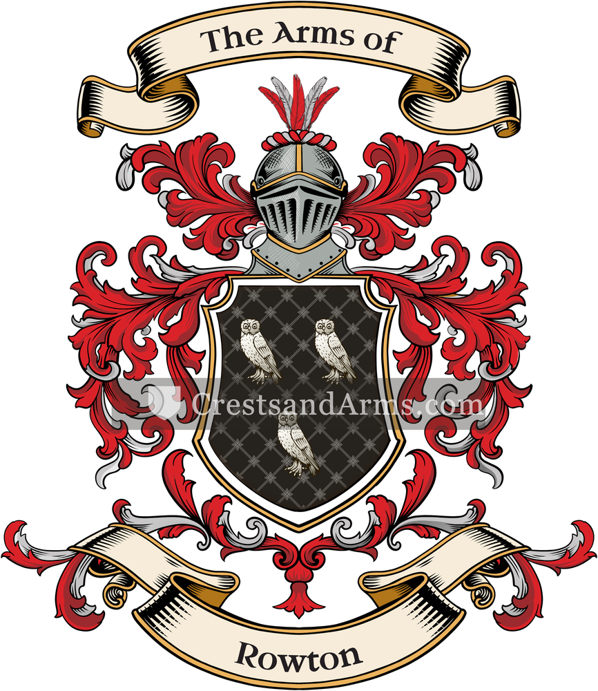 The Rowton coat of arms, drawn from the recorded blazon