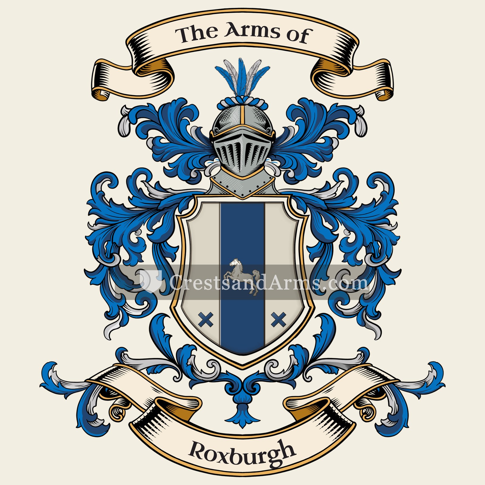The Roxburgh coat of arms, drawn from the recorded blazon