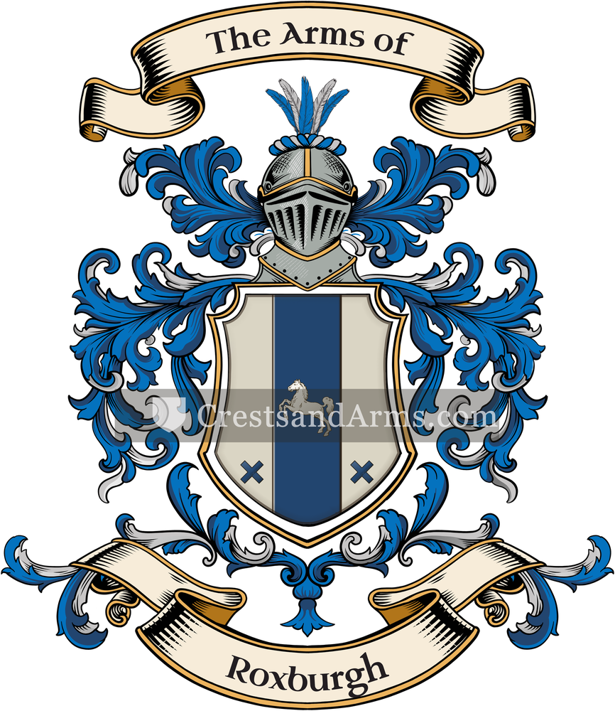 The Roxburgh coat of arms, drawn from the recorded blazon