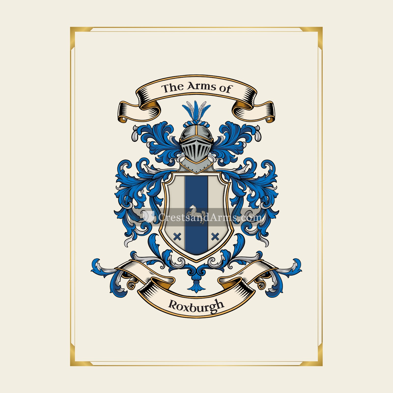 With gold border