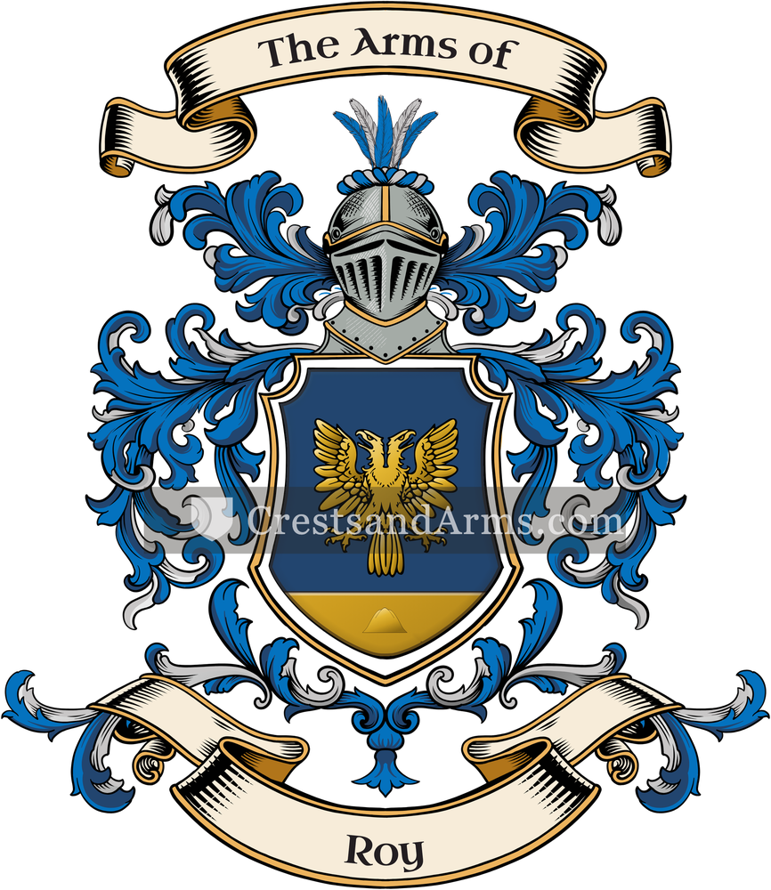 The Roy coat of arms, drawn from the recorded blazon