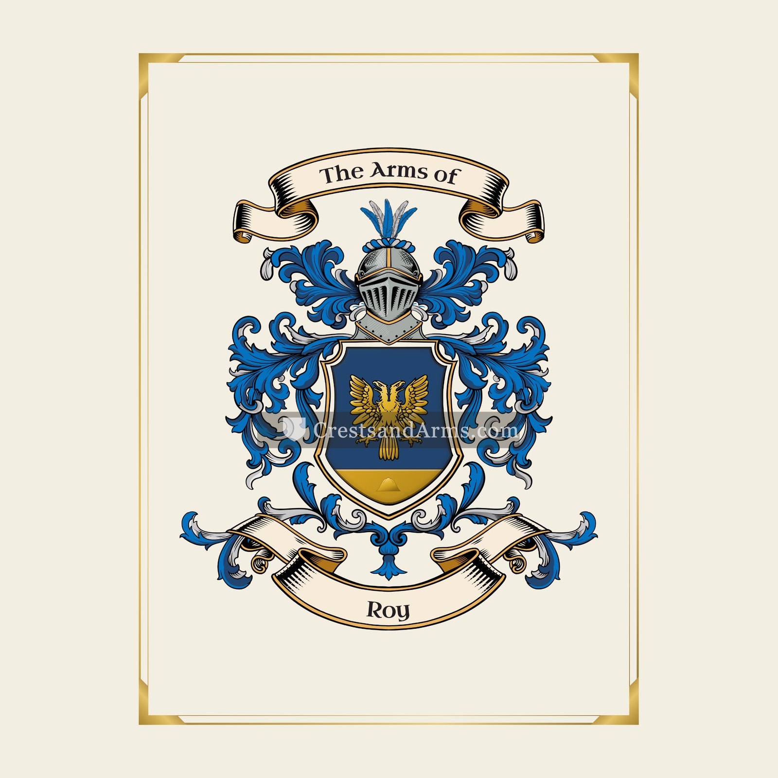 With gold border