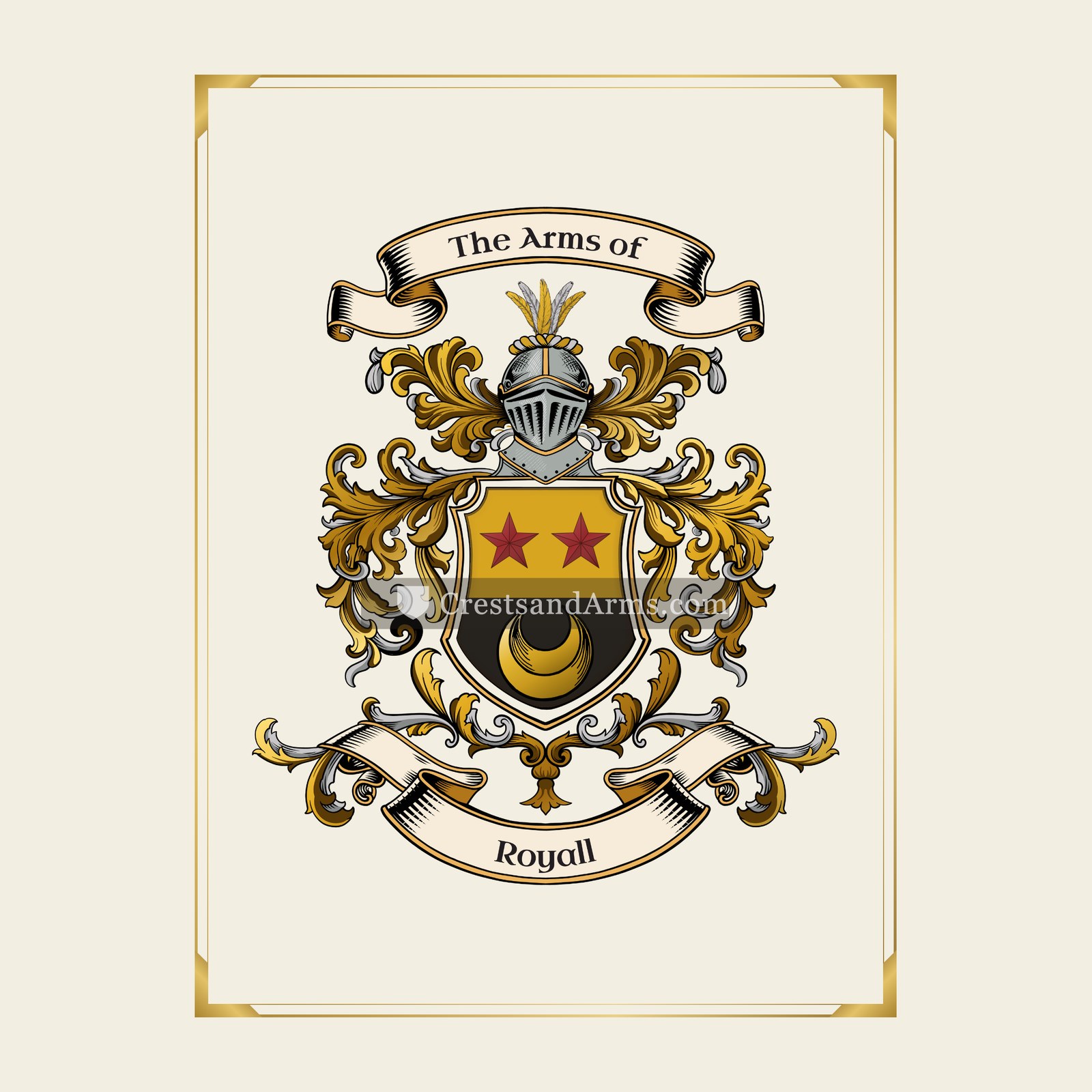 With gold border