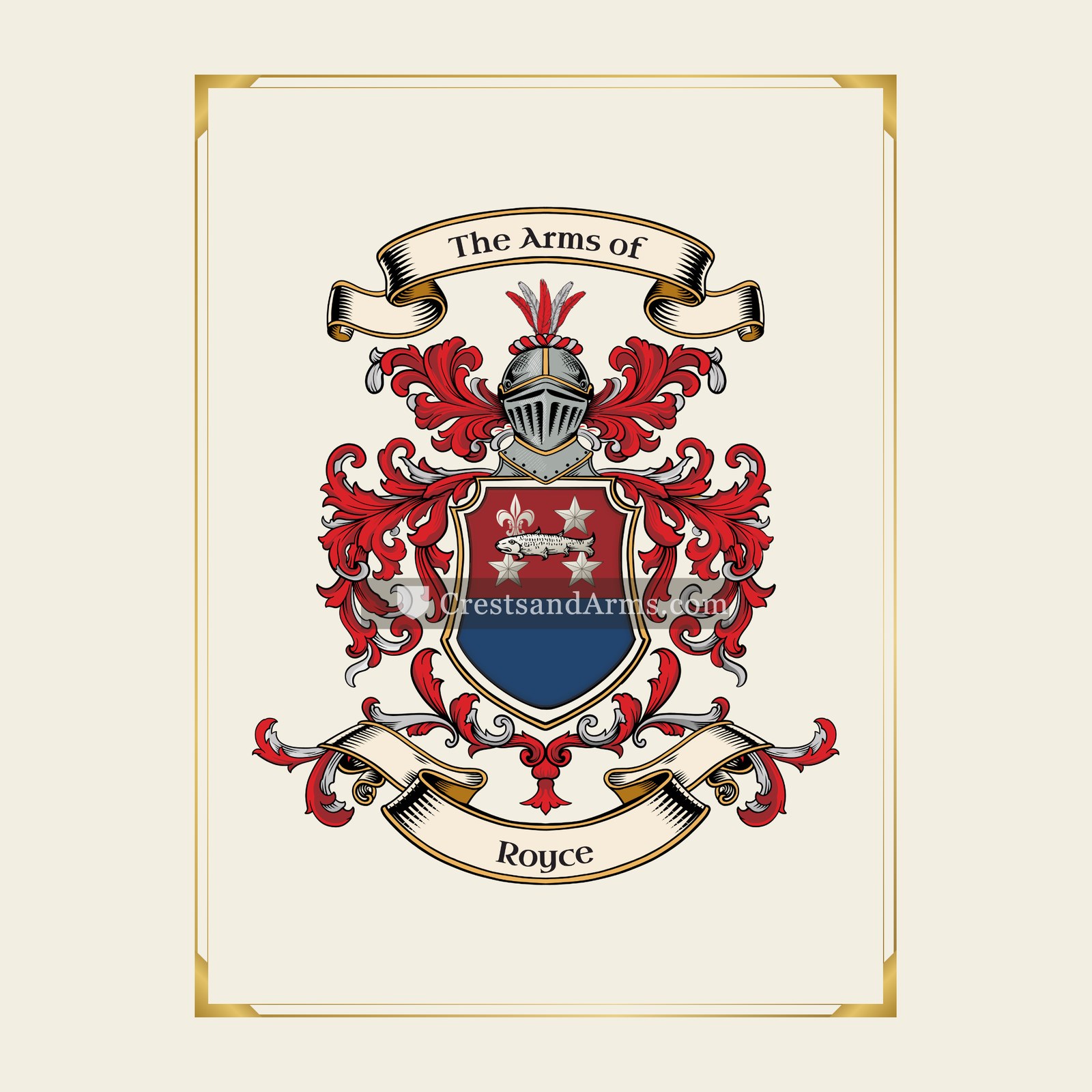 With gold border