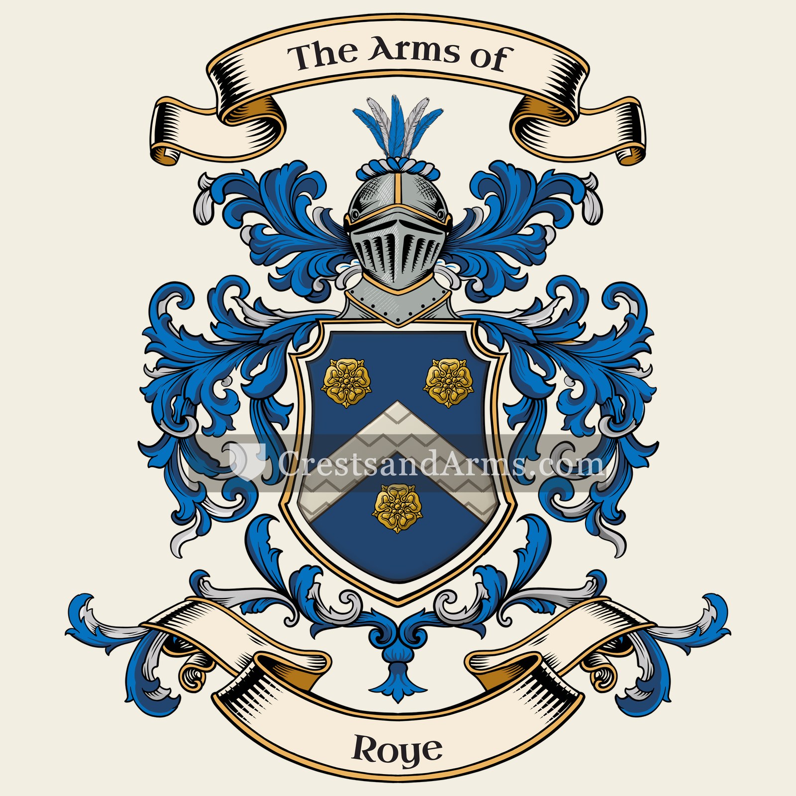 The Roye coat of arms, drawn from the recorded blazon
