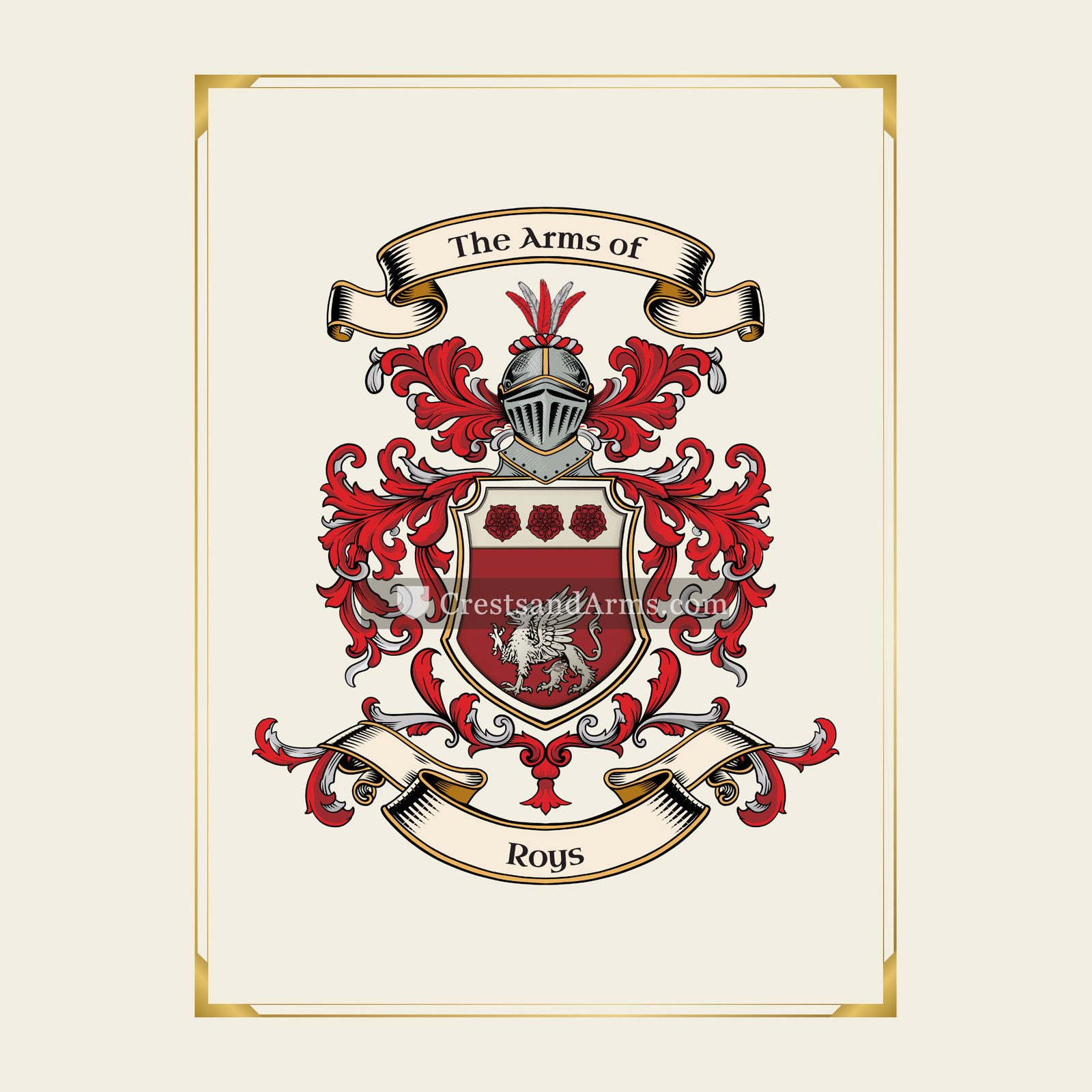 With gold border