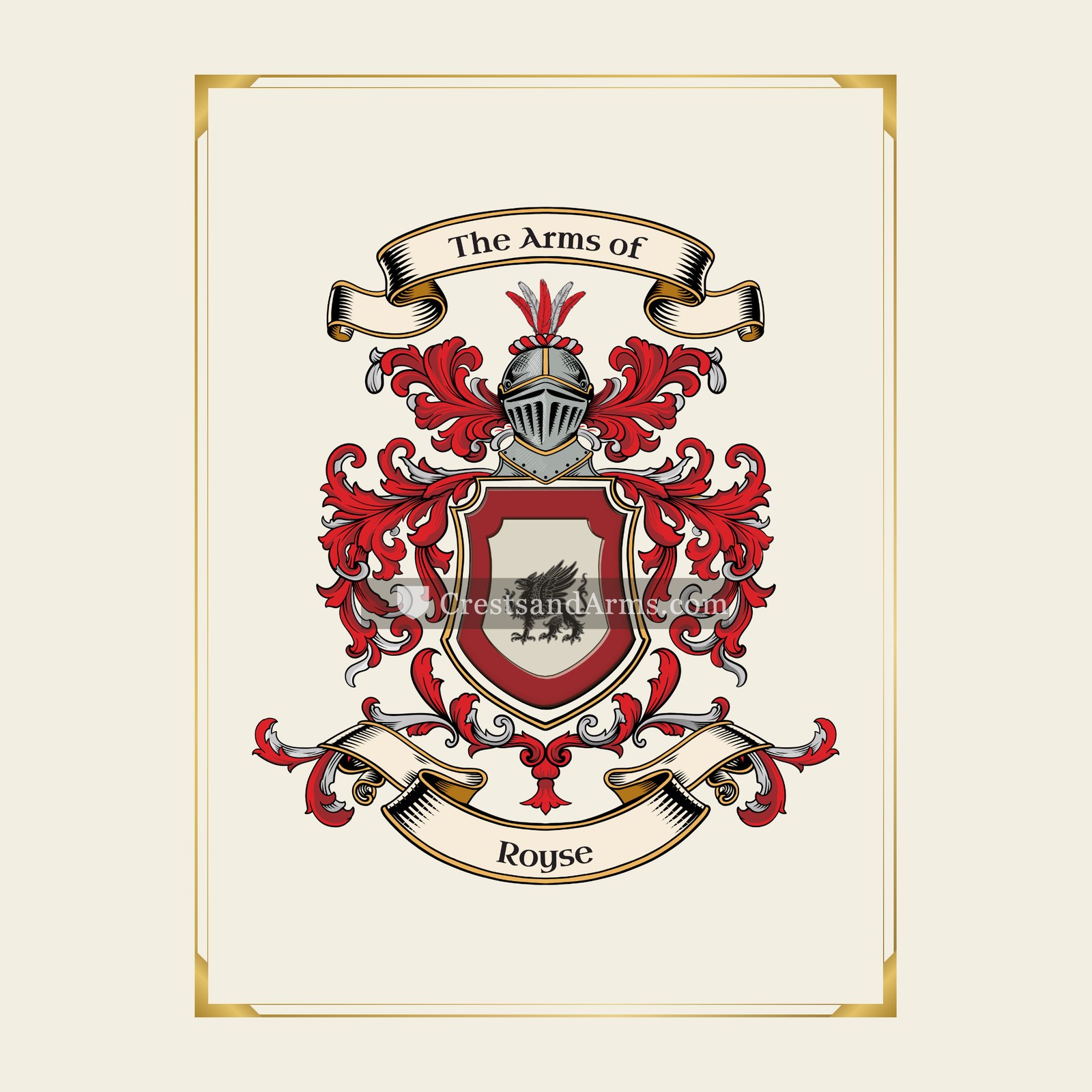 With gold border