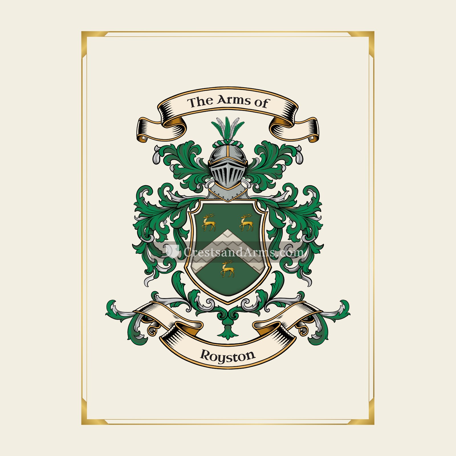 With gold border