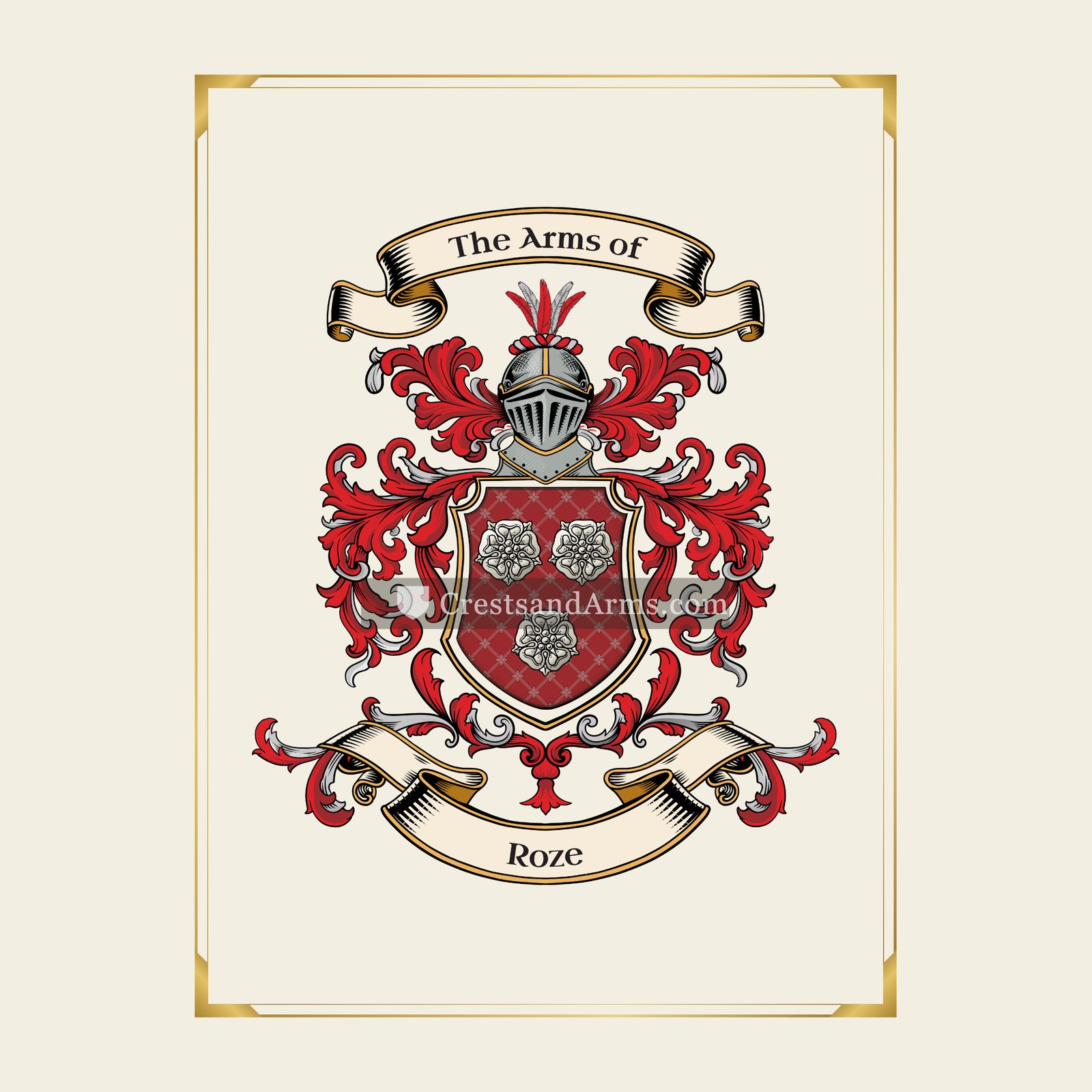 With gold border
