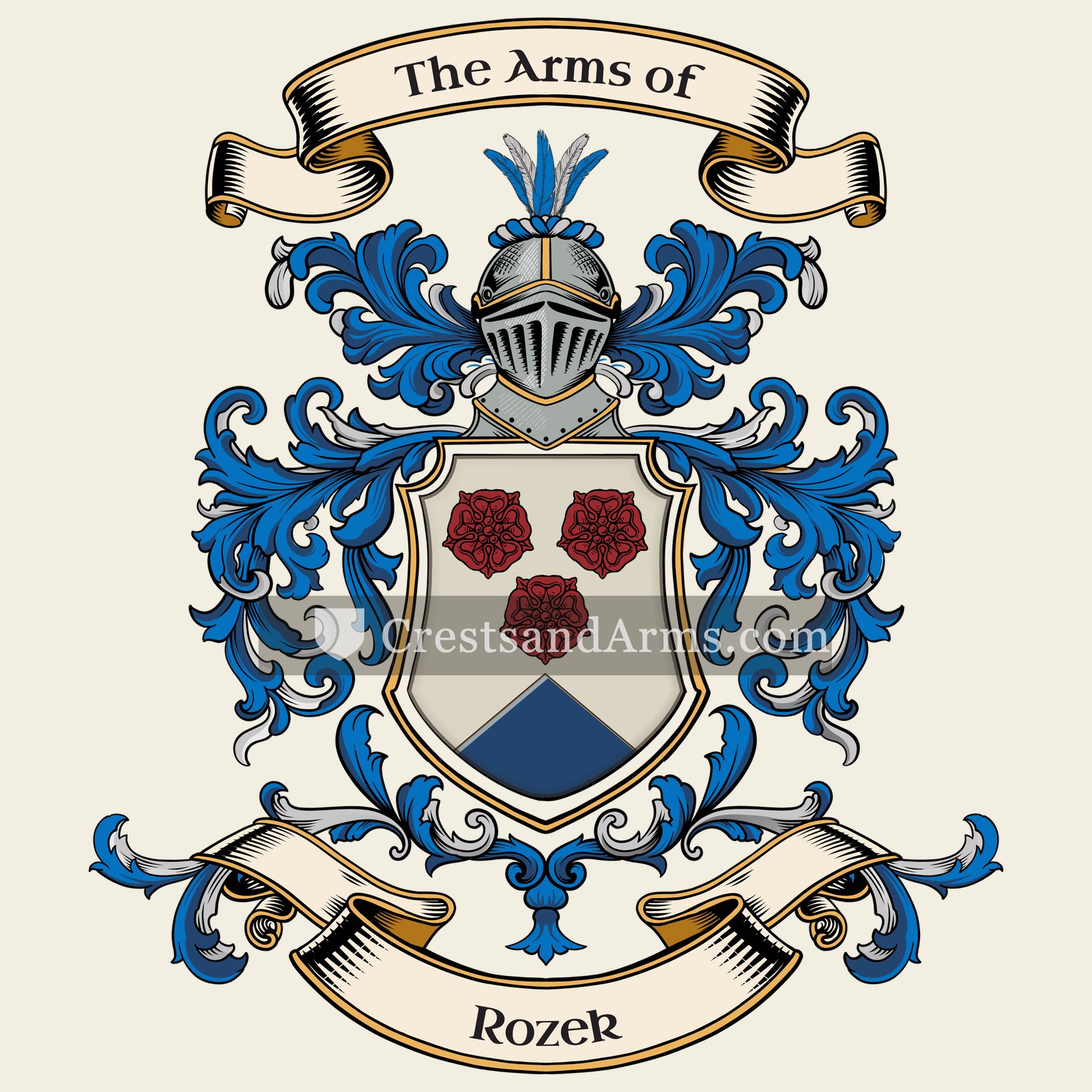 The Rozek coat of arms, drawn from the recorded blazon