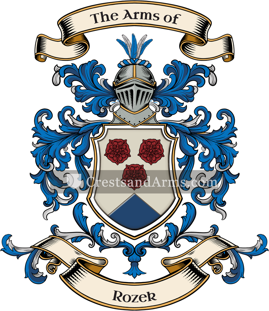 The Rozek coat of arms, drawn from the recorded blazon